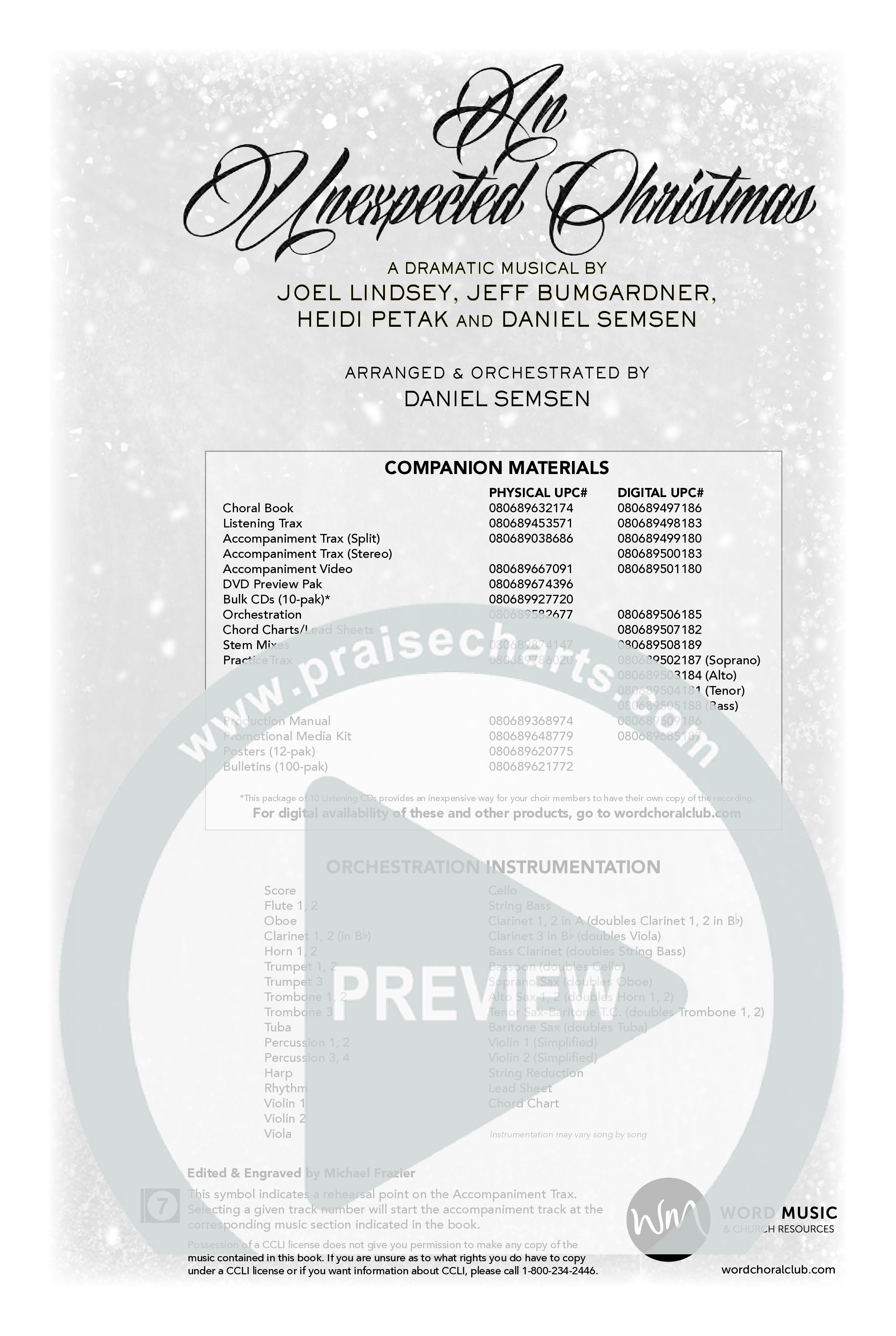 An Unexpected Christmas (11 Song Choral Collection) Choral Book (Arr. Daniel Semsen)