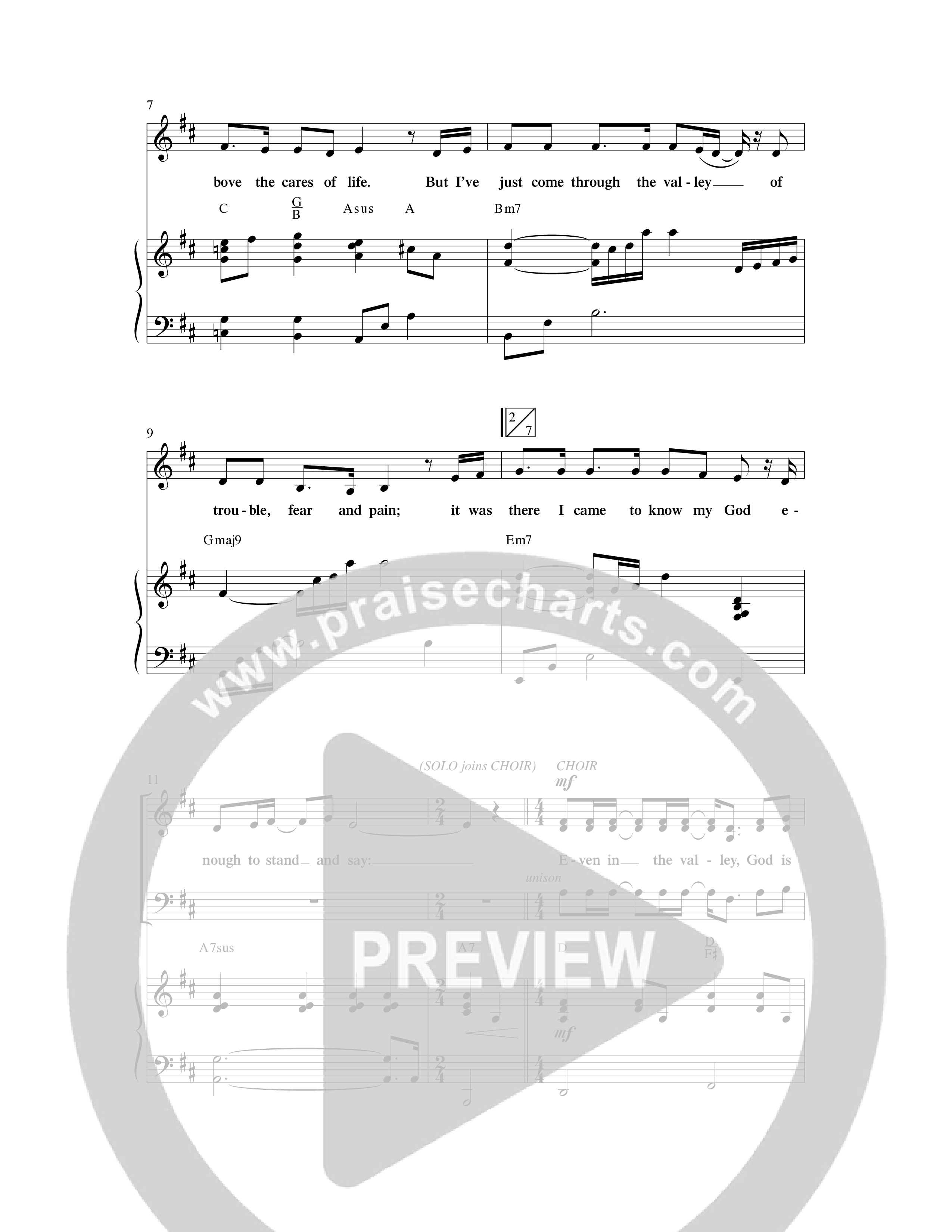 Even in the Valley (Choral Anthem SATB) Anthem (SATB/Piano) (Word Music Choral / Arr. Russel Mauldin)