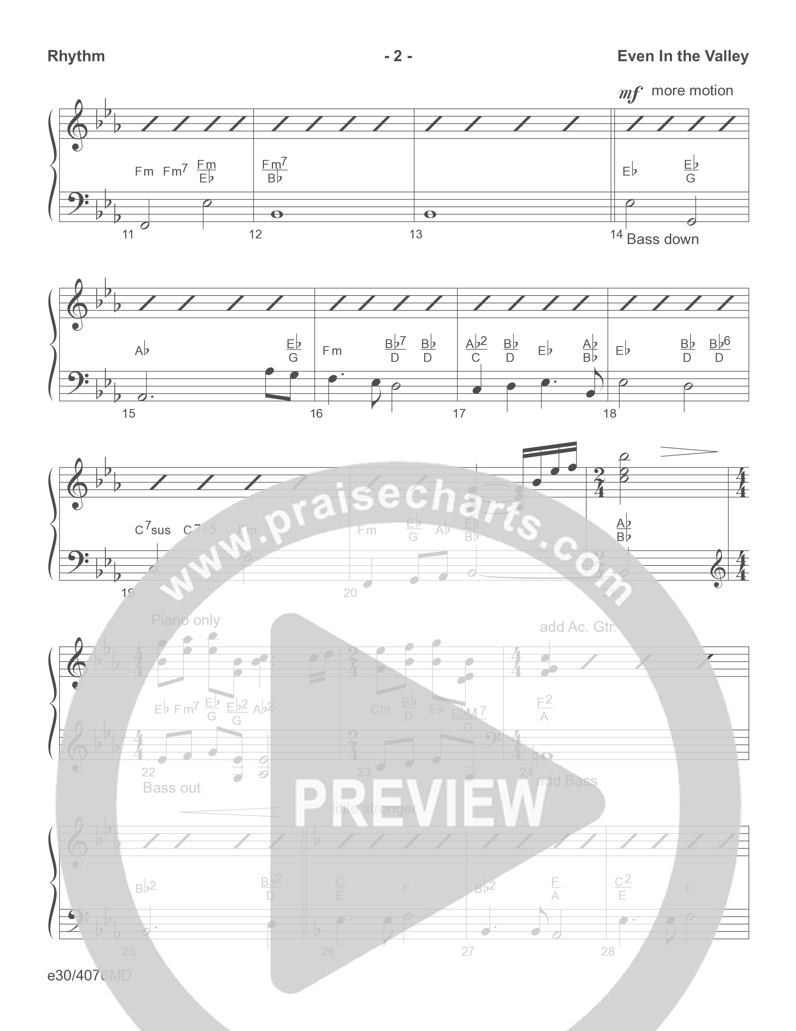 Even In The Valley (Choral Anthem SATB) Orchestration (Word Music Choral / Arr. Richard Kingsmore)
