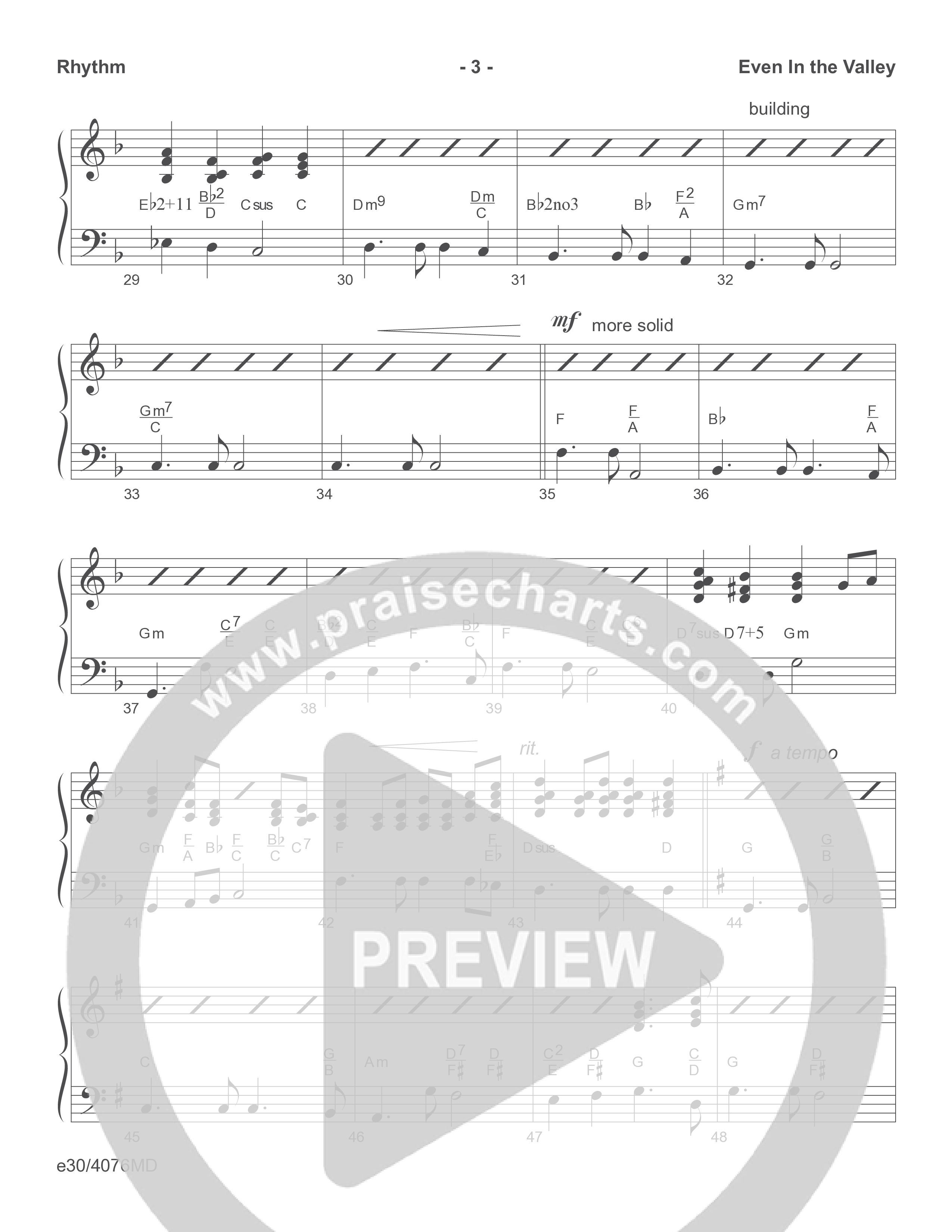 Even In The Valley (Choral Anthem SATB) Orchestration (Word Music Choral / Arr. Richard Kingsmore)