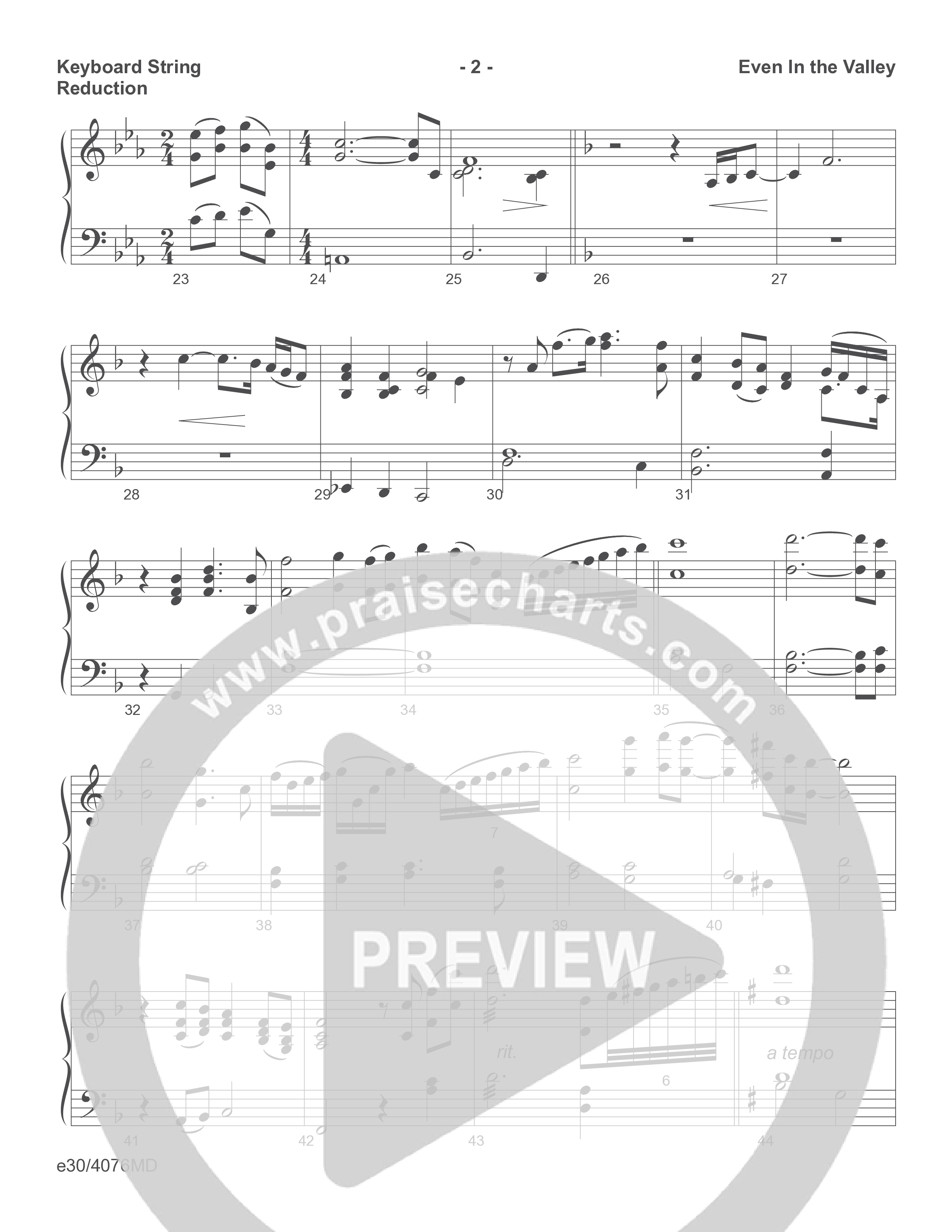 Even In The Valley (Choral Anthem SATB) String Reduction (Word Music Choral / Arr. Richard Kingsmore)
