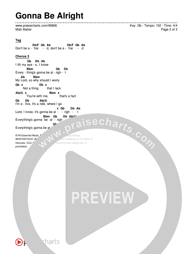Gonna Be Alright Chords & Lyrics (Matt Maher)