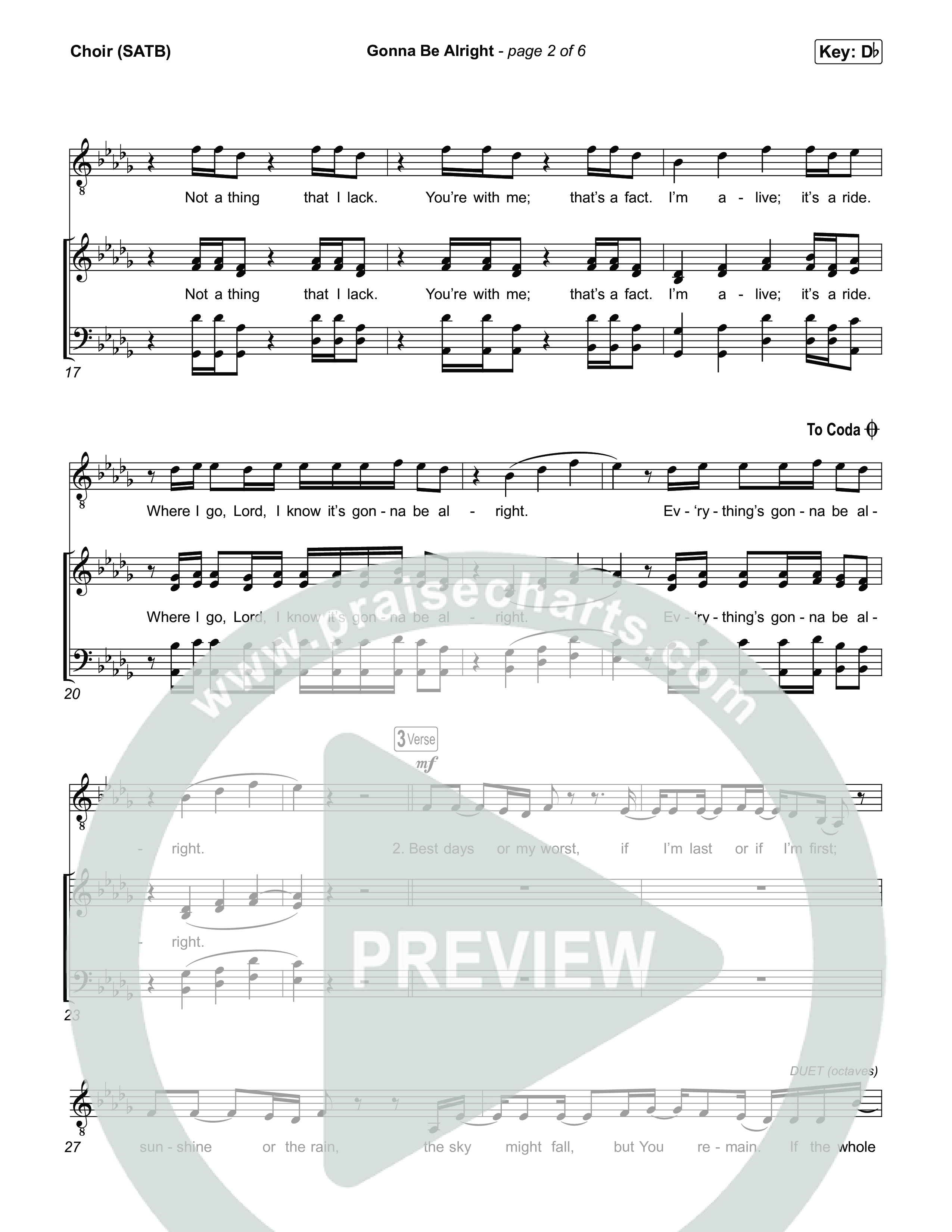 Gonna Be Alright Choir Sheet (SATB) (Matt Maher)