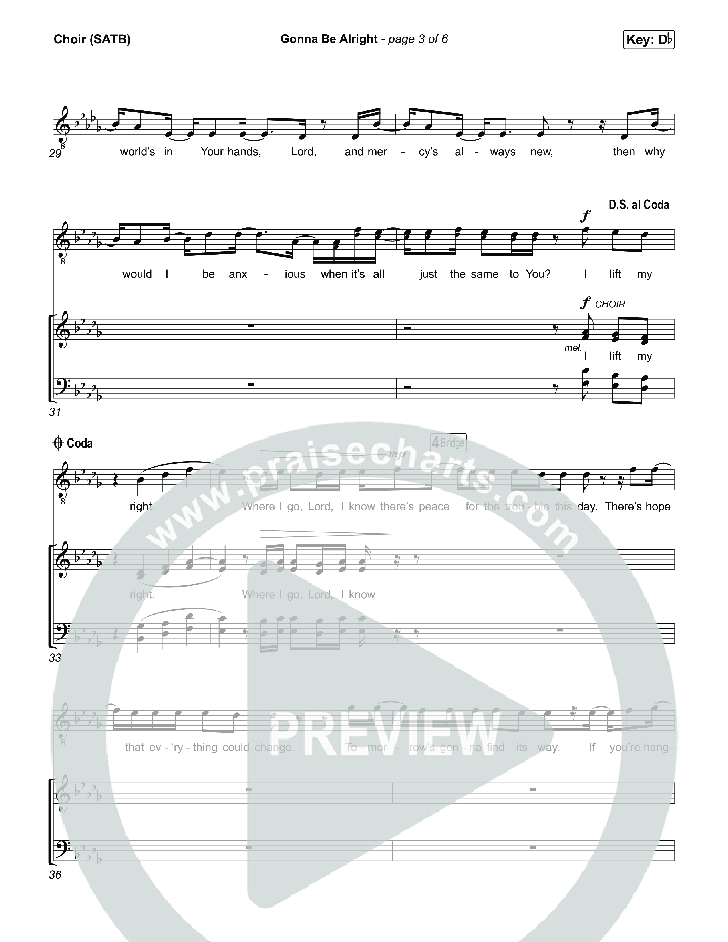 Gonna Be Alright Choir Sheet (SATB) (Matt Maher)