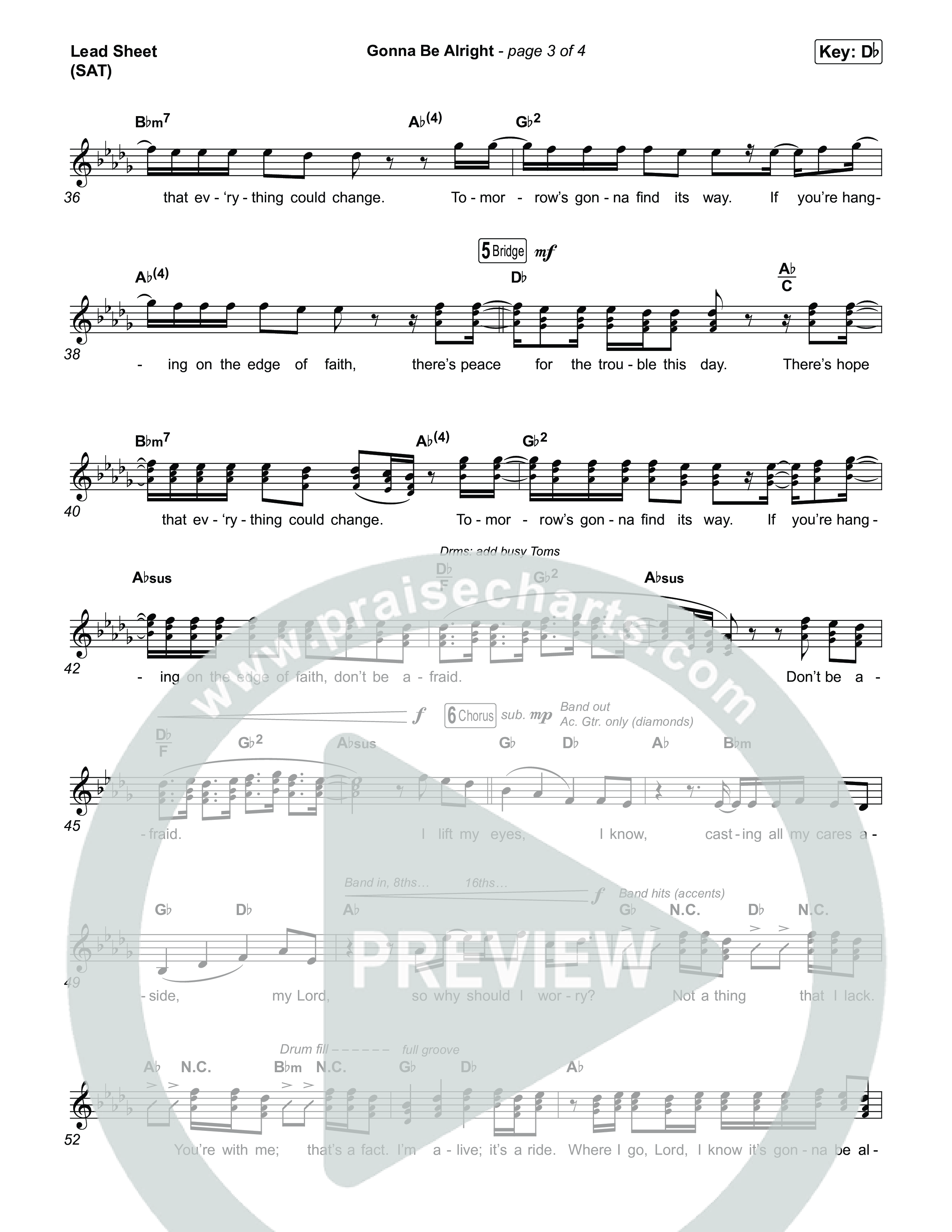 Gonna Be Alright Lead Sheet (SAT) (Matt Maher)