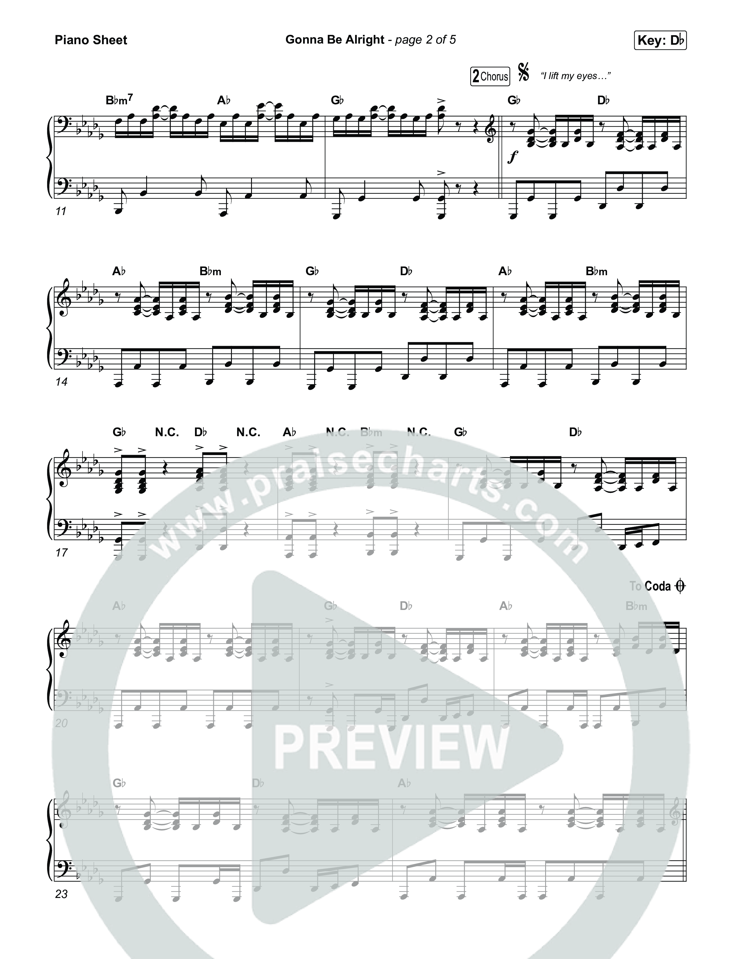 Gonna Be Alright Piano Sheet (Matt Maher)