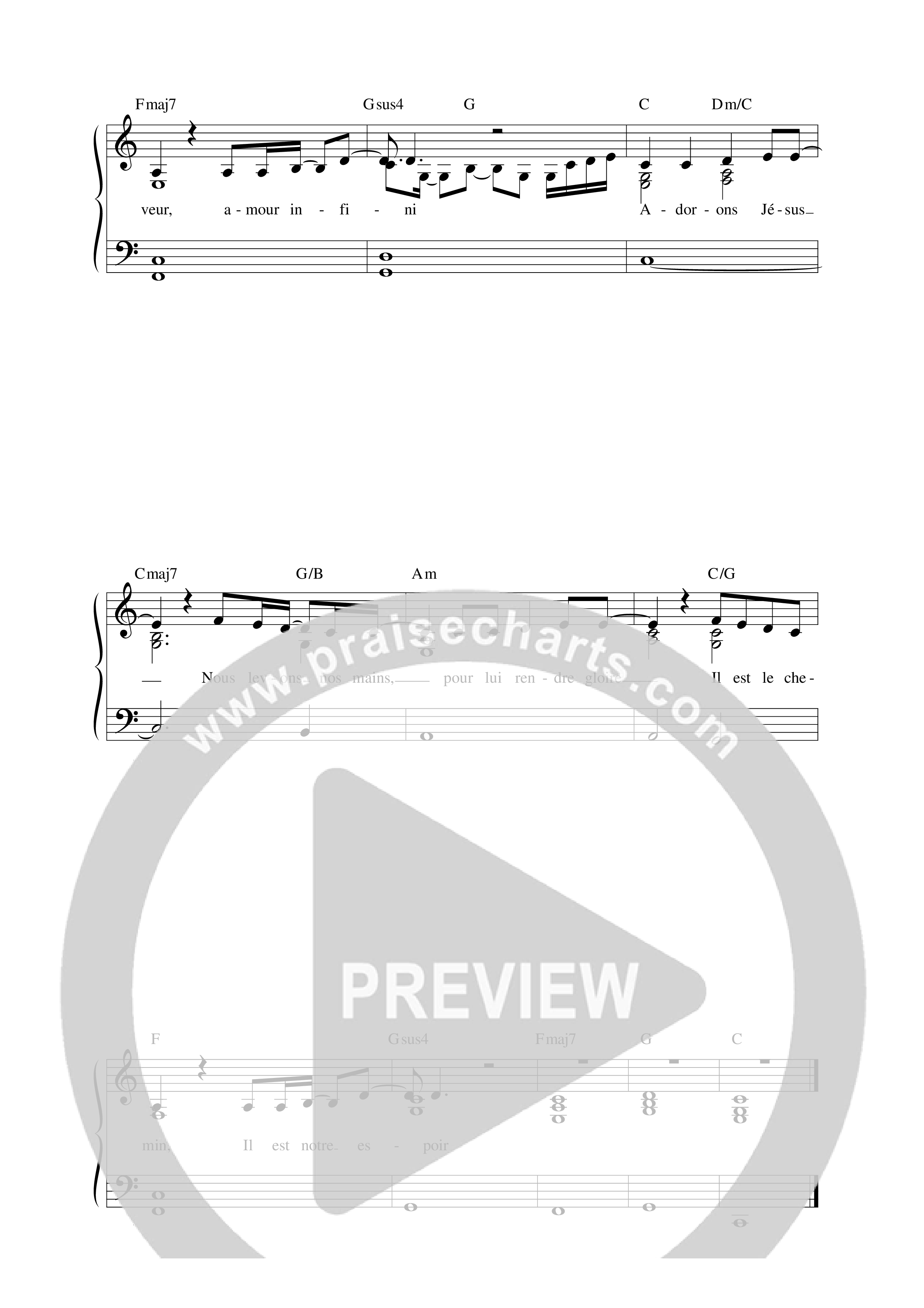 Adorons Jésus Lead Sheet Melody (Matt Marvane & RESISTANCE)