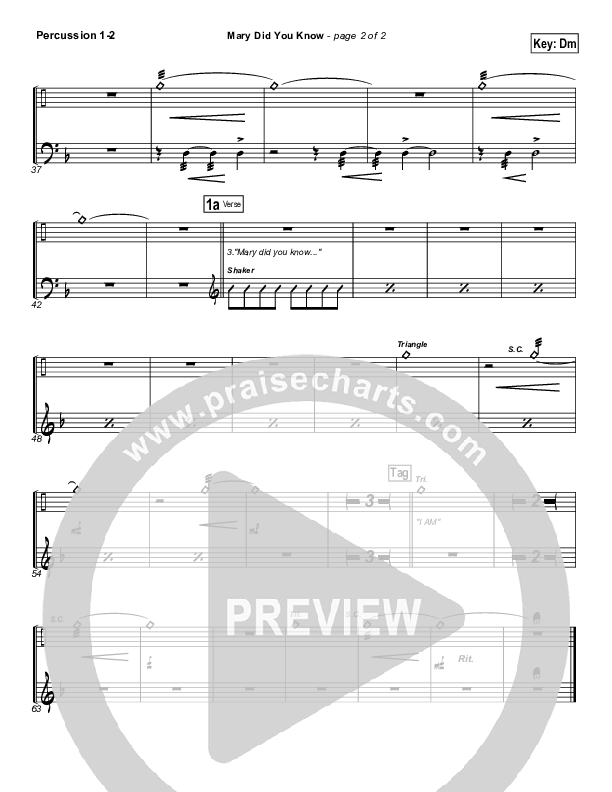 Mary Did You Know Percussion 1/2 (Michael English)