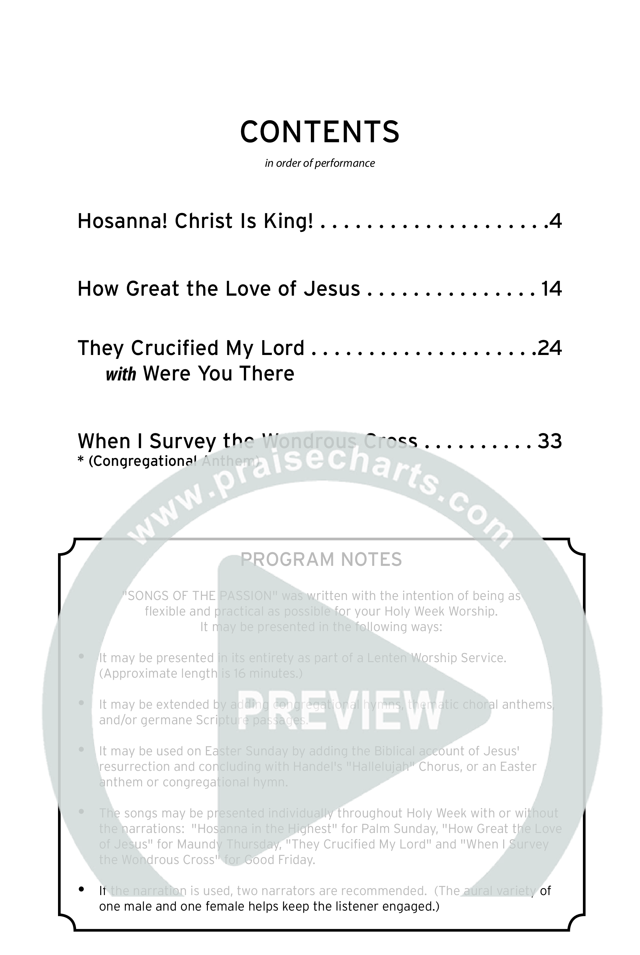 Songs Of The Passion (4 Song Choral Collection) Choral Book (Orch. Phillip Keveren)