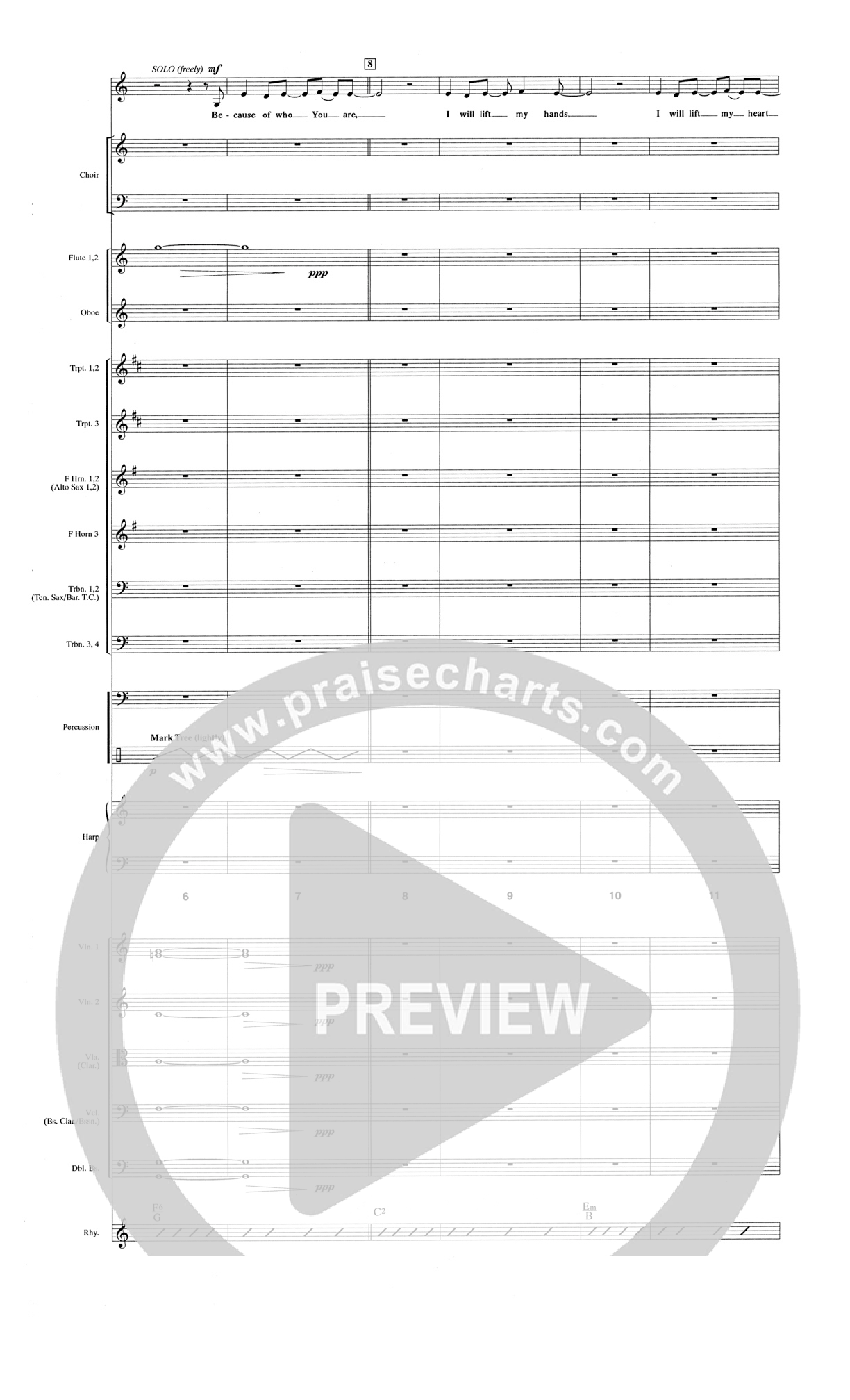 Because Of Who You Are (Choral Anthem SATB) Orchestration (The Brooklyn Tabernacle Choir / Arr. Carol Cymbala)