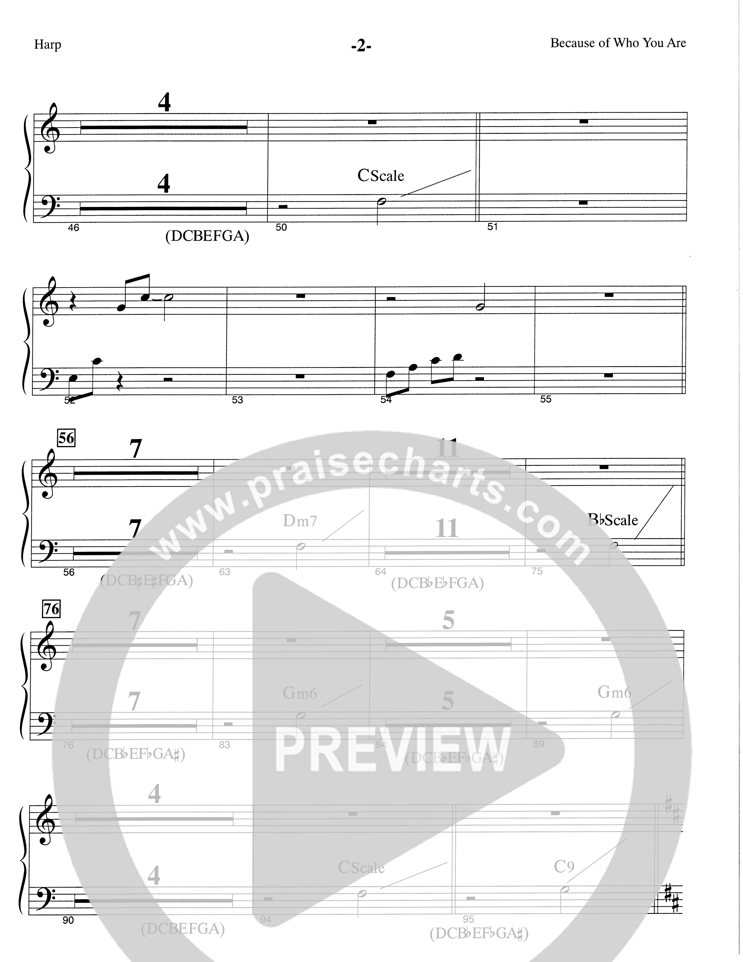 Because Of Who You Are (Choral Anthem SATB) Harp (The Brooklyn Tabernacle Choir / Arr. Carol Cymbala)