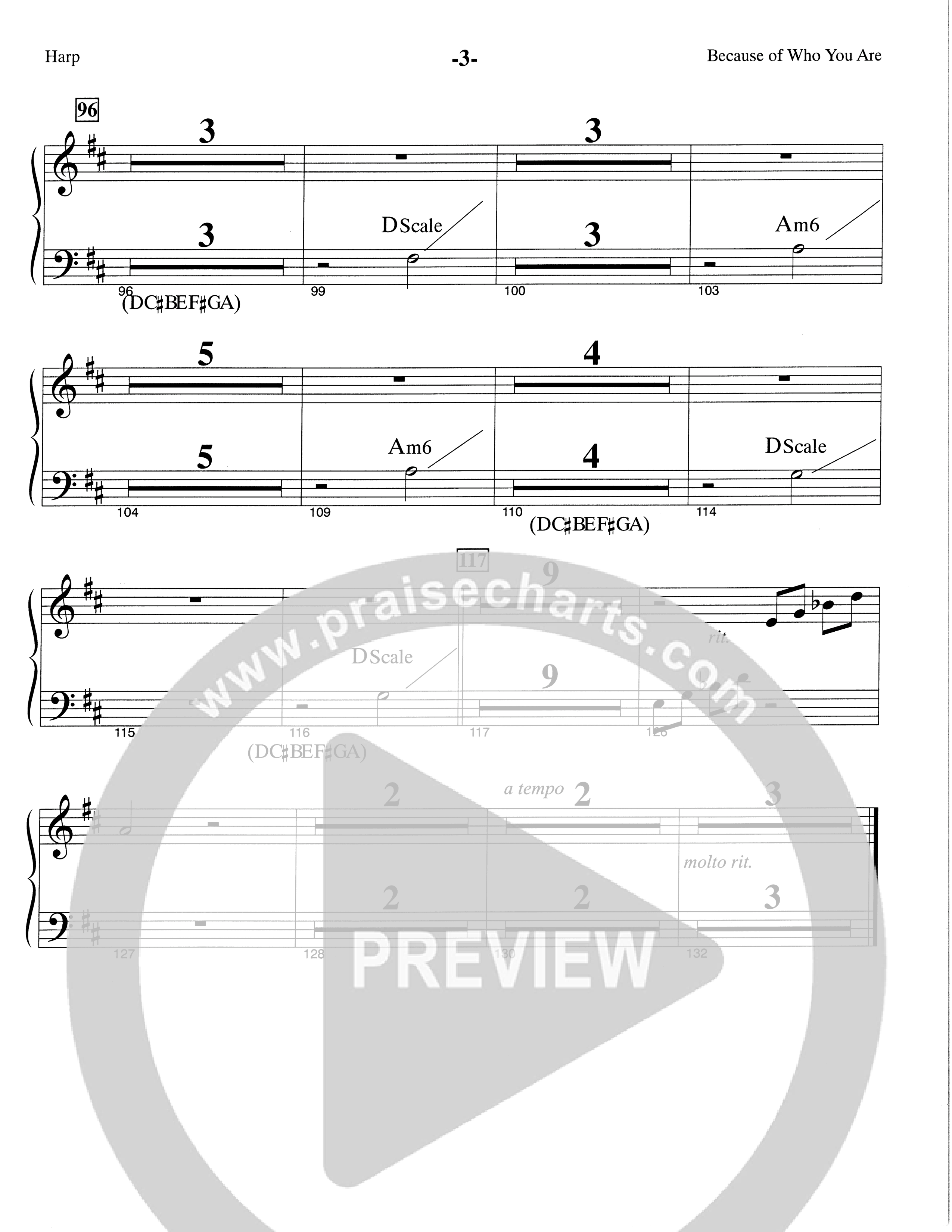Because Of Who You Are (Choral Anthem SATB) Harp (The Brooklyn Tabernacle Choir / Arr. Carol Cymbala)