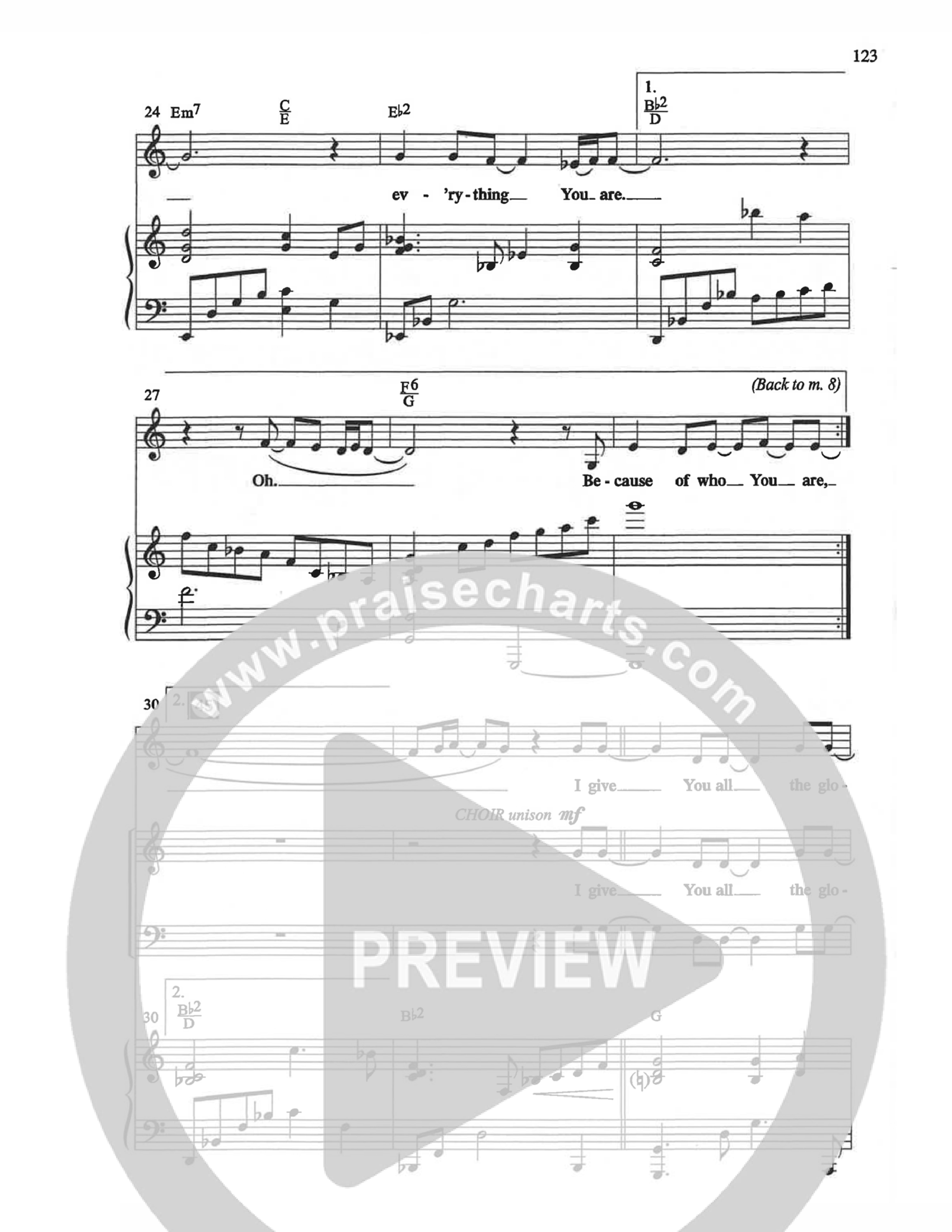 Because Of Who You Are (Choral Anthem SATB) Anthem (SATB/Piano) (The Brooklyn Tabernacle Choir / Arr. Carol Cymbala)