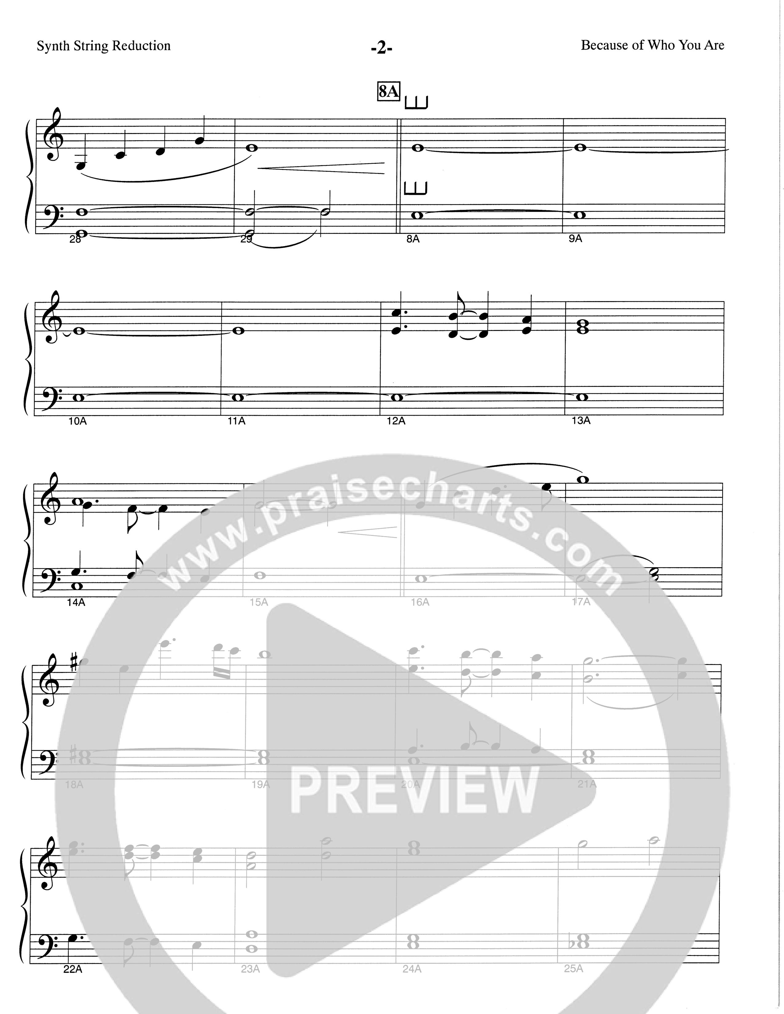Because Of Who You Are (Choral Anthem SATB) String Reduction (The Brooklyn Tabernacle Choir / Arr. Carol Cymbala)