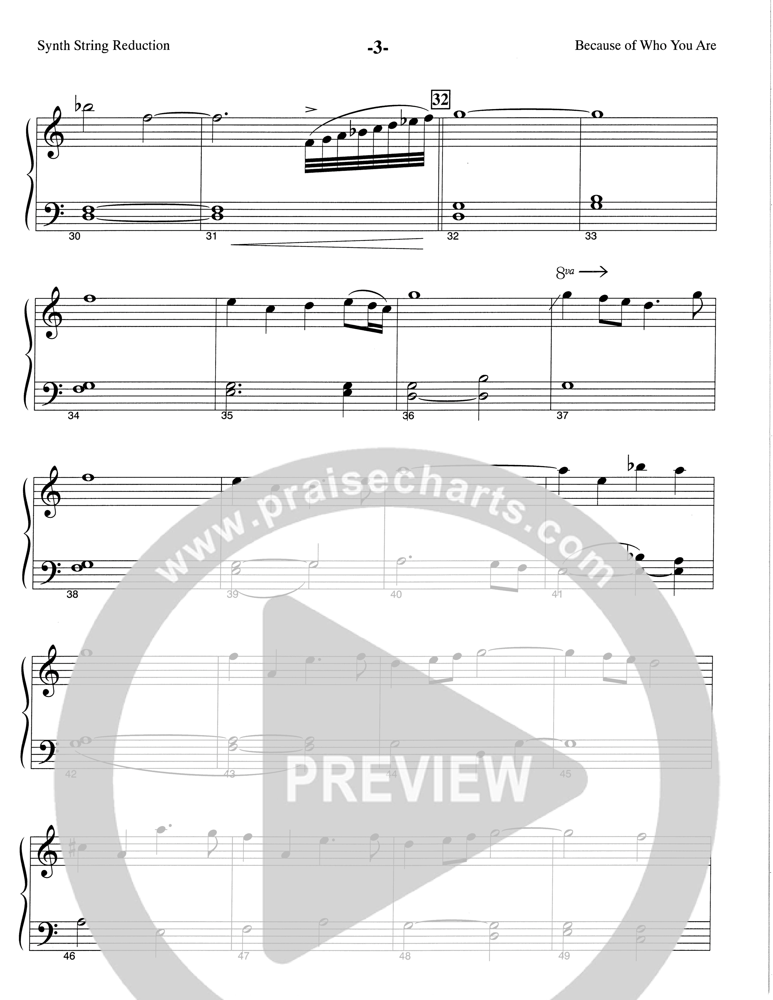 Because Of Who You Are (Choral Anthem SATB) String Reduction (The Brooklyn Tabernacle Choir / Arr. Carol Cymbala)