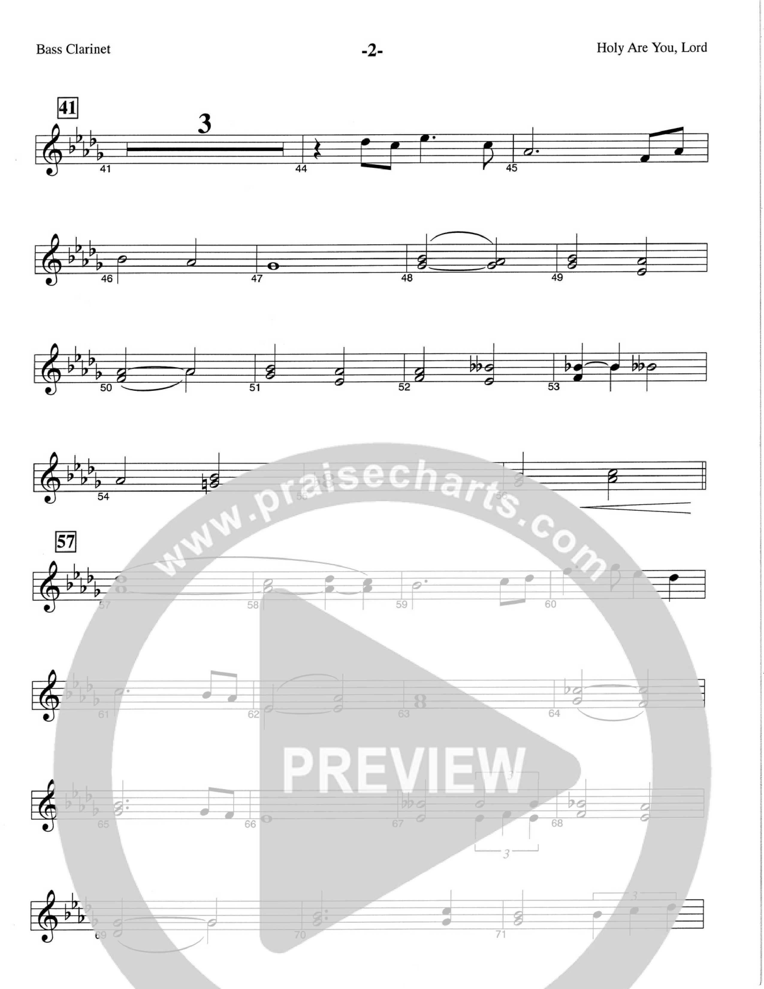 Holy Are You Lord (Choral Anthem SATB) Bass Clarinet (The Brooklyn Tabernacle Choir / Arr. Carol Cymbala)