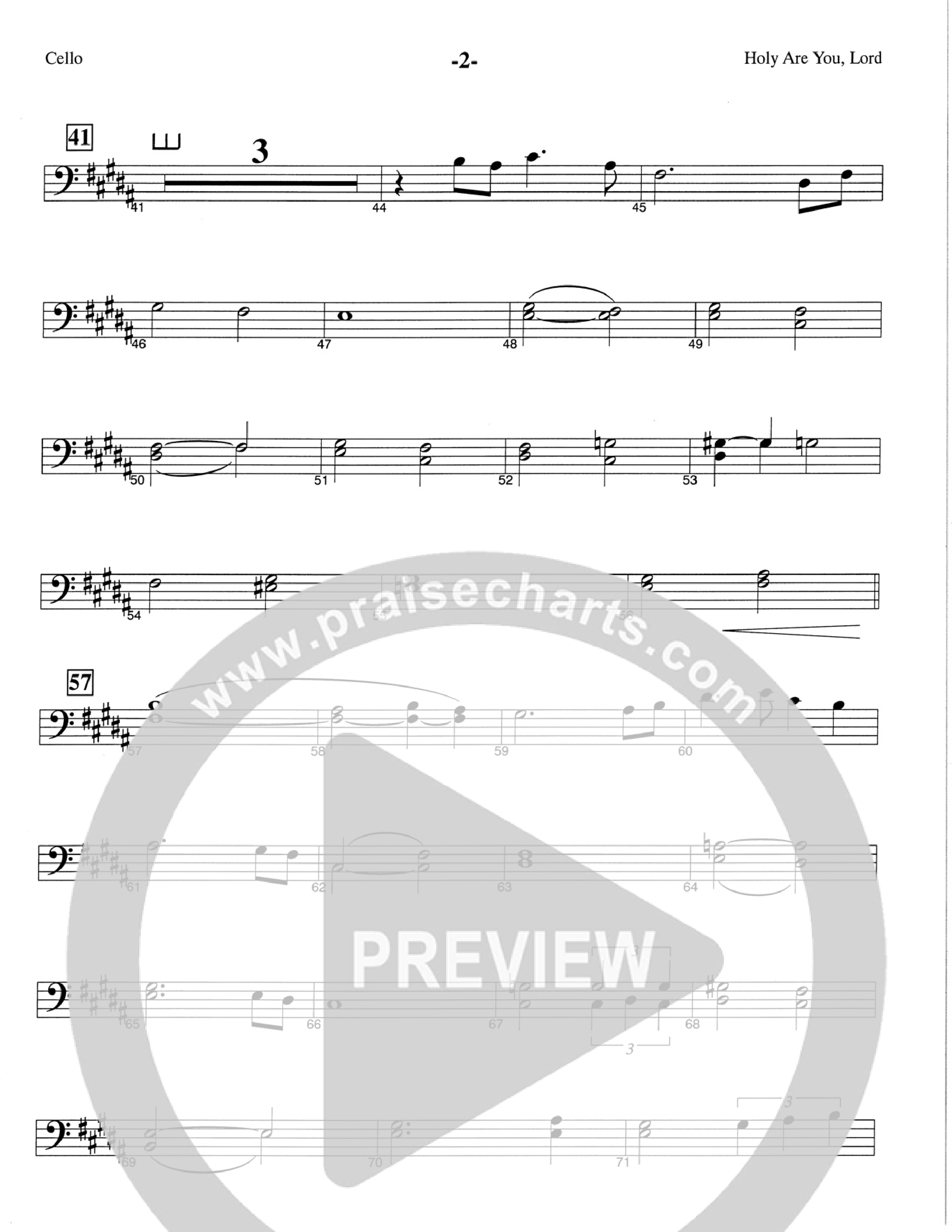Holy Are You Lord (Choral Anthem SATB) Cello (The Brooklyn Tabernacle Choir / Arr. Carol Cymbala)