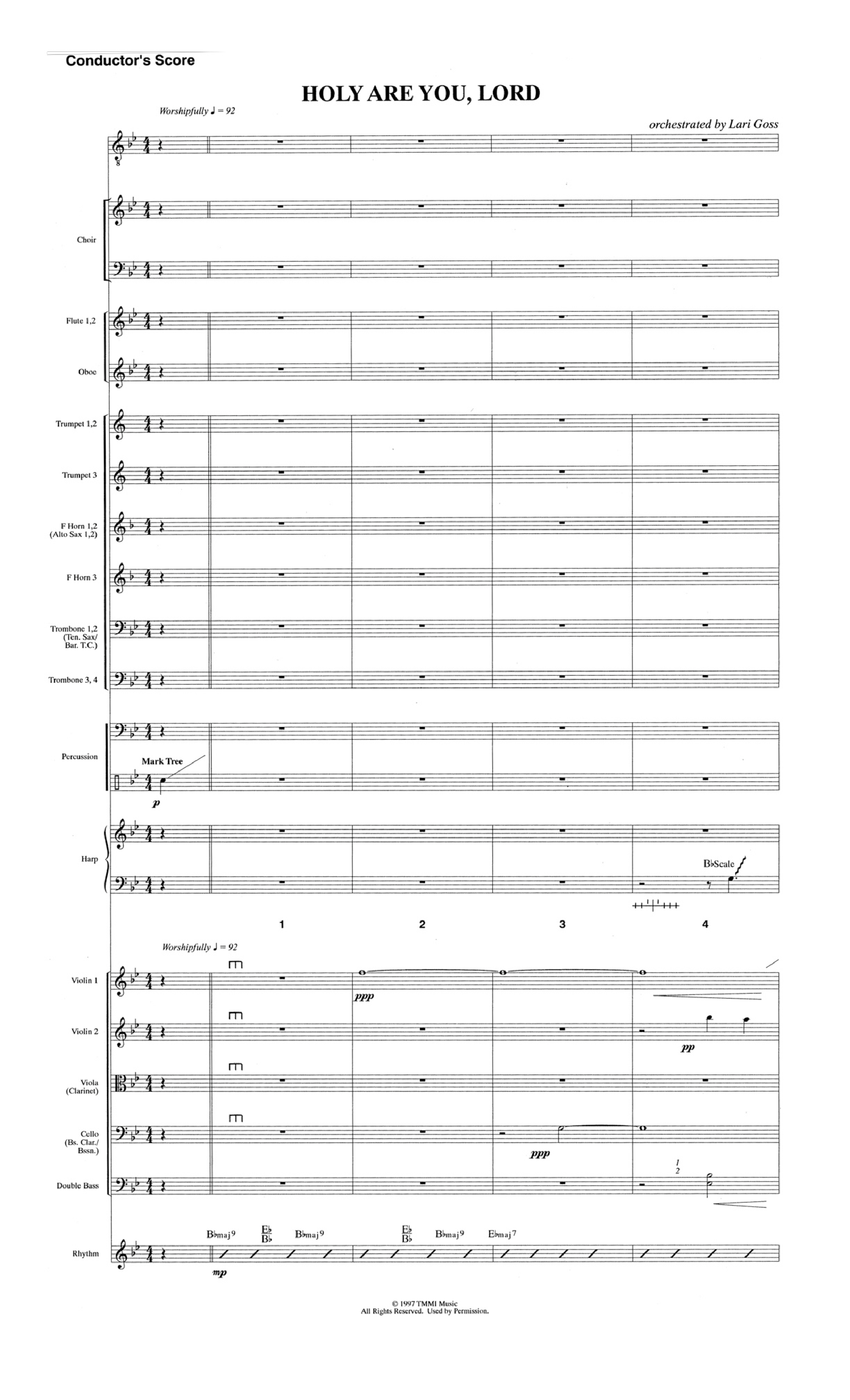 Holy Are You Lord (Choral Anthem SATB) Orchestration (The Brooklyn Tabernacle Choir / Arr. Carol Cymbala)