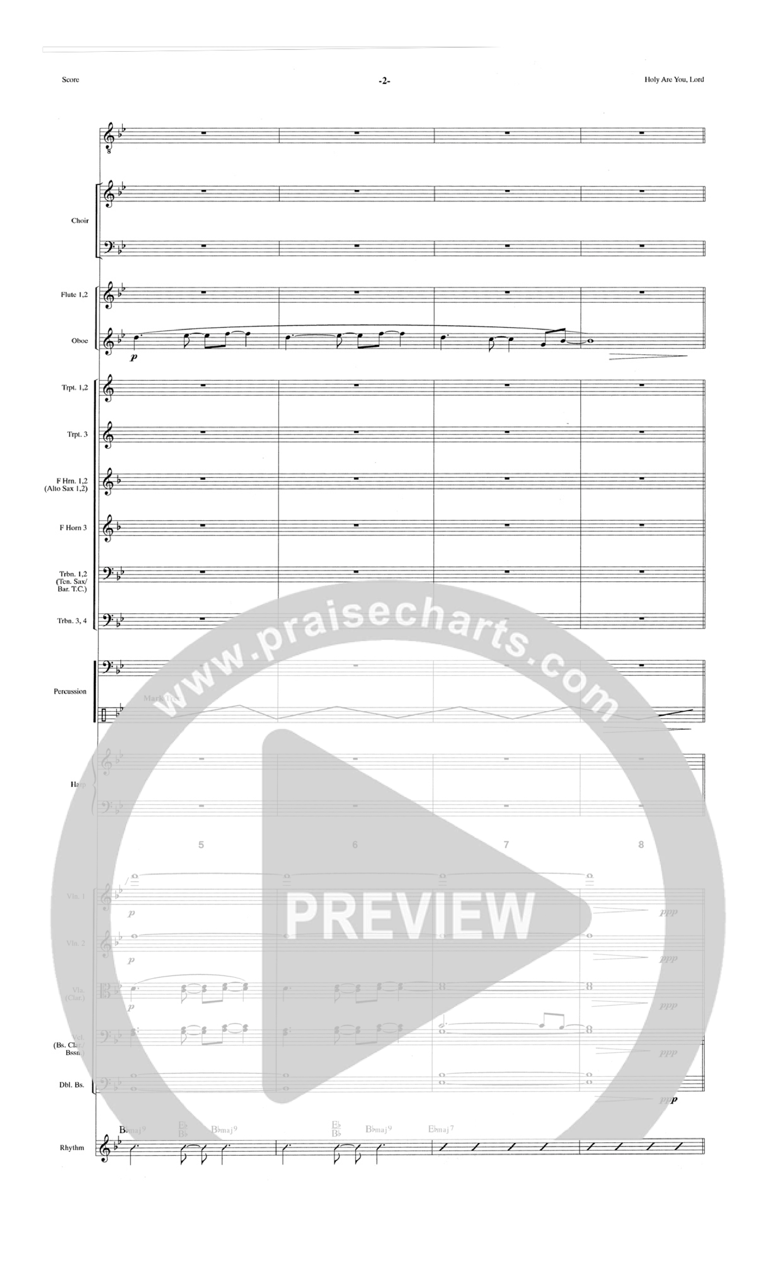 Holy Are You Lord (Choral Anthem SATB) Orchestration (The Brooklyn Tabernacle Choir / Arr. Carol Cymbala)