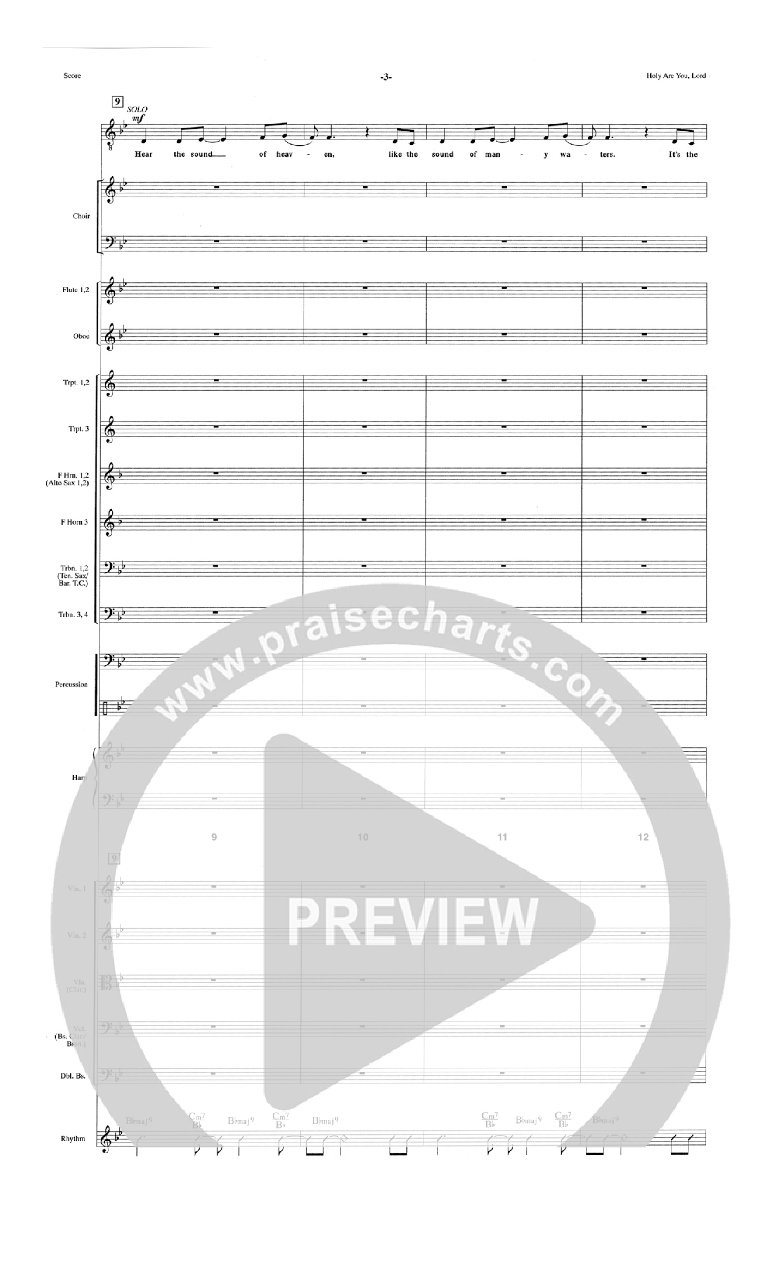 Holy Are You Lord (Choral Anthem SATB) Orchestration (The Brooklyn Tabernacle Choir / Arr. Carol Cymbala)
