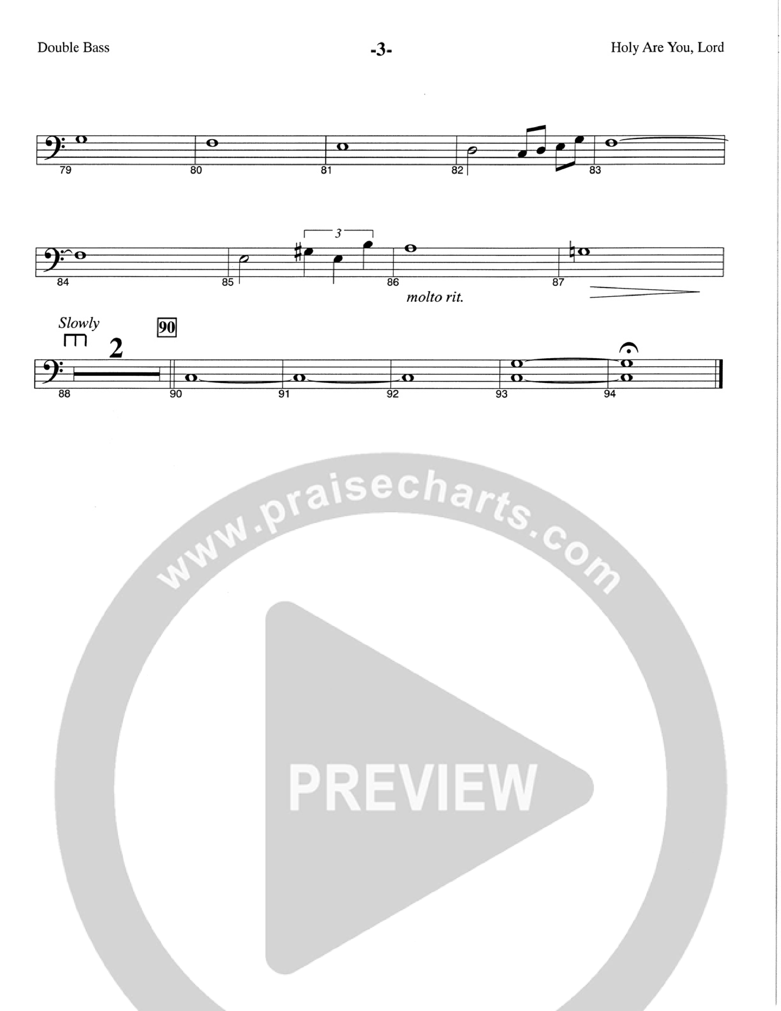 Holy Are You Lord (Choral Anthem SATB) Double Bass (The Brooklyn Tabernacle Choir / Arr. Carol Cymbala)