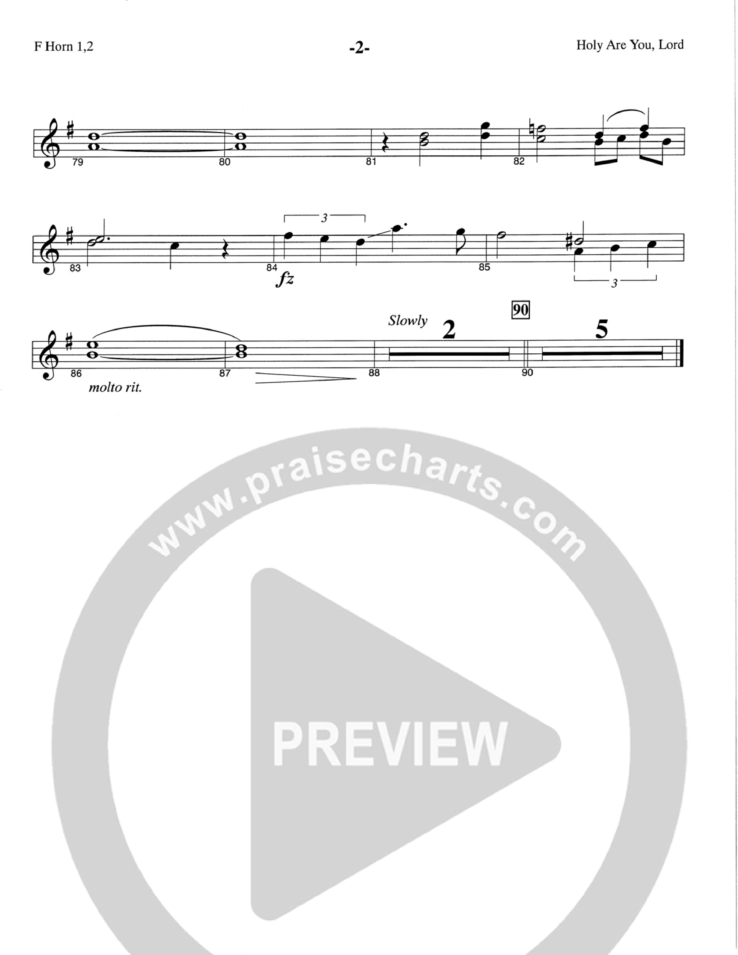 Holy Are You Lord (Choral Anthem SATB) French Horn 1/2 (The Brooklyn Tabernacle Choir / Arr. Carol Cymbala)