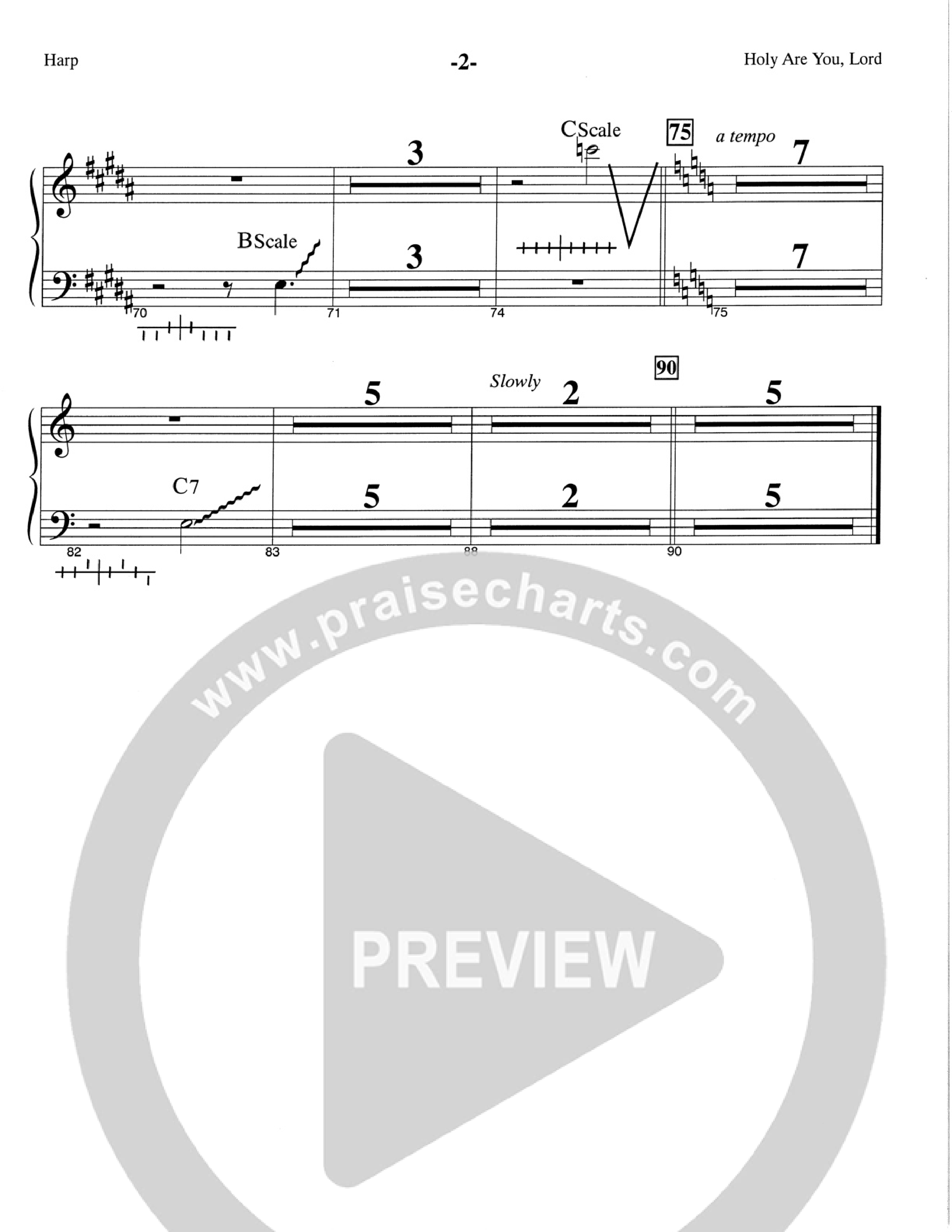 Holy Are You Lord (Choral Anthem SATB) Harp (The Brooklyn Tabernacle Choir / Arr. Carol Cymbala)