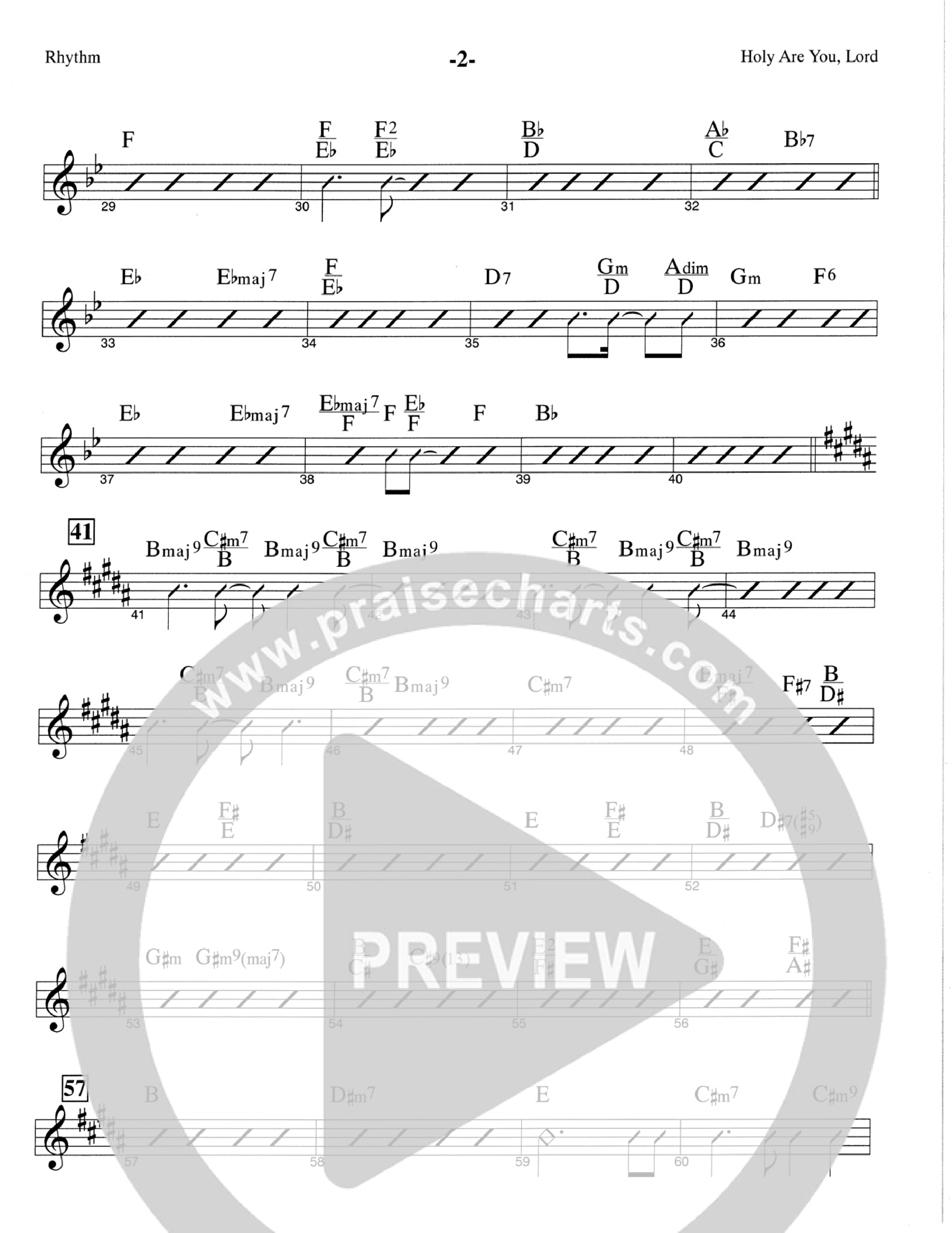 Holy Are You Lord (Choral Anthem SATB) Rhythm Chart (The Brooklyn Tabernacle Choir / Arr. Carol Cymbala)