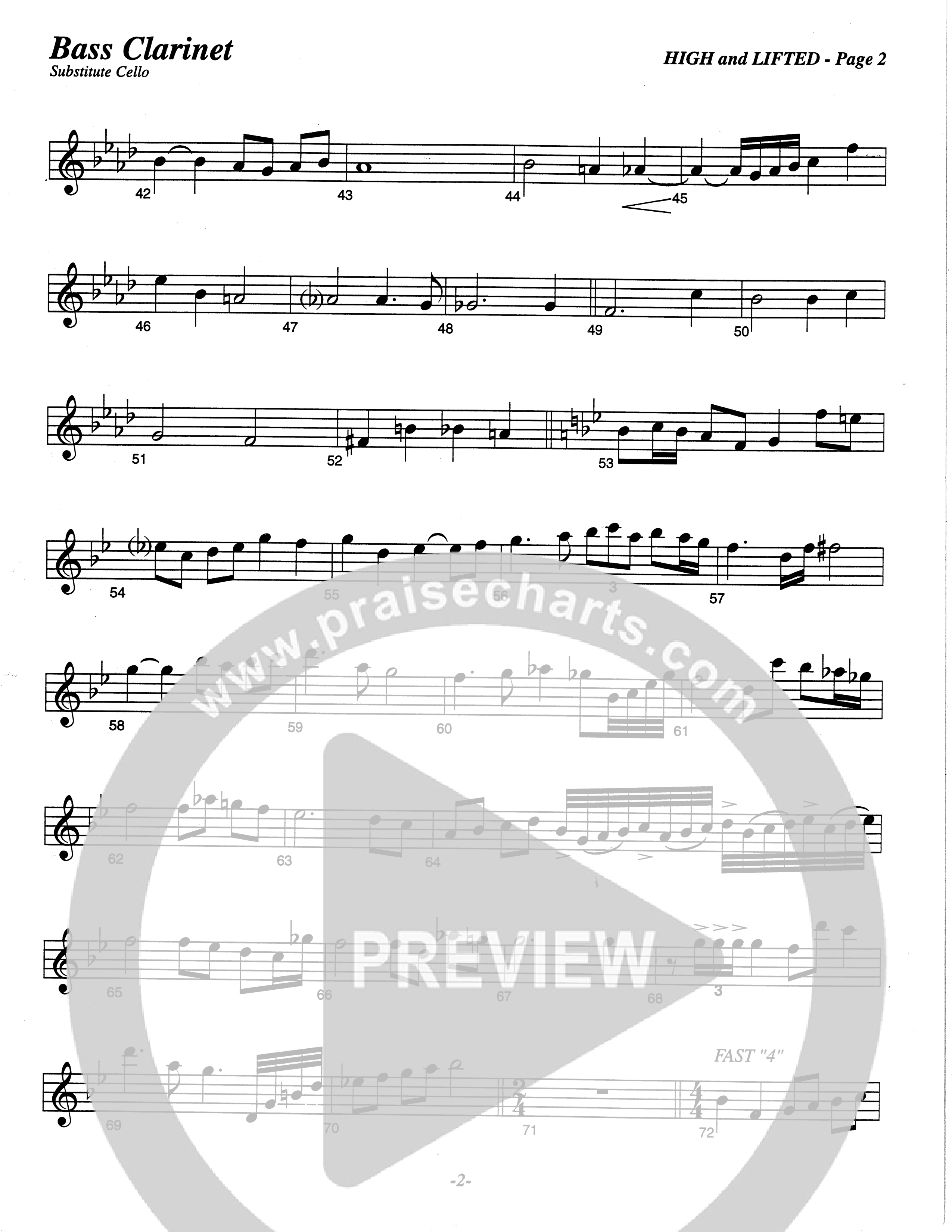 High And Lifted Up (Choral Anthem SATB) Bass Clarinet (The Brooklyn Tabernacle Choir / Arr. Carol Cymbala)
