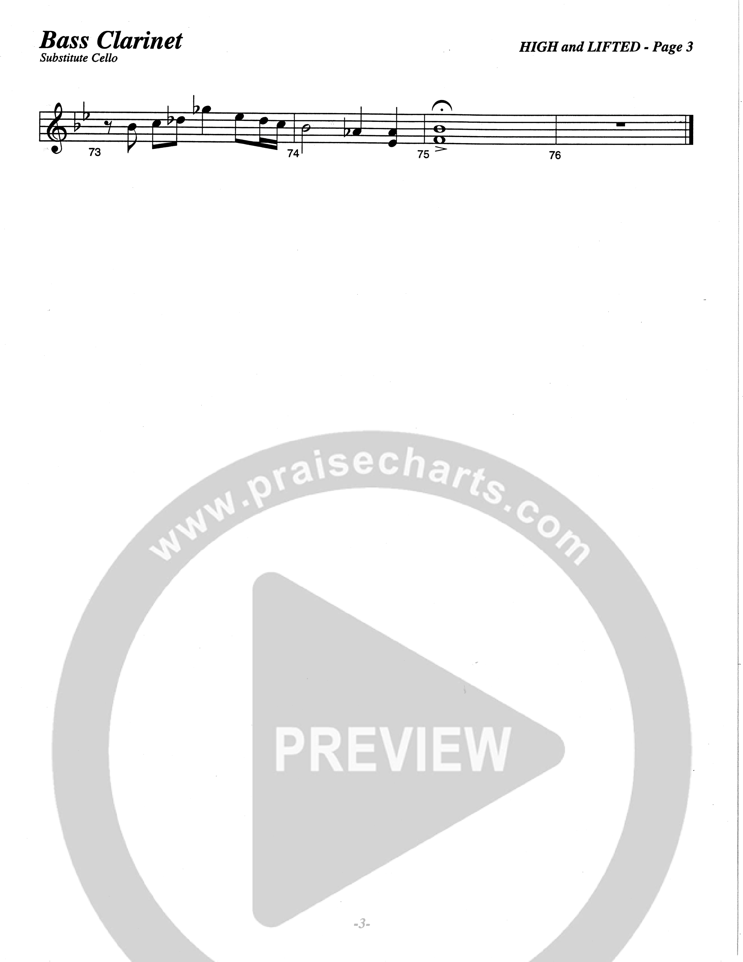 High And Lifted Up (Choral Anthem SATB) Bass Clarinet (The Brooklyn Tabernacle Choir / Arr. Carol Cymbala)