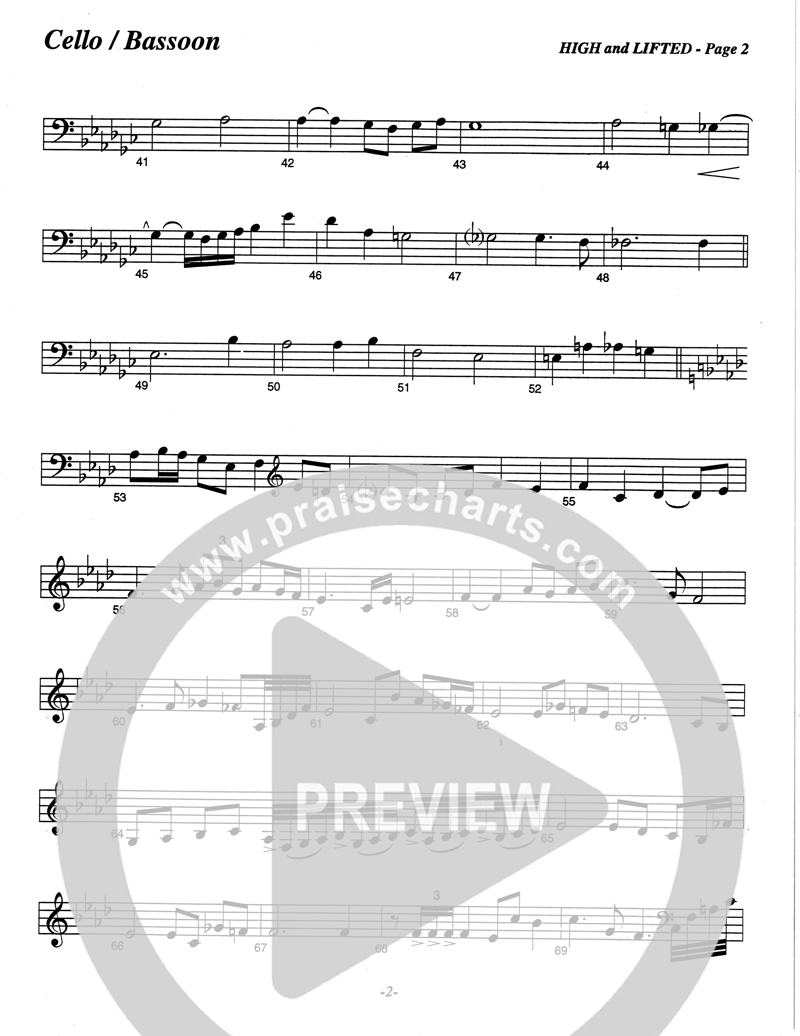 High And Lifted Up (Choral Anthem SATB) Bassoon (The Brooklyn Tabernacle Choir / Arr. Carol Cymbala)