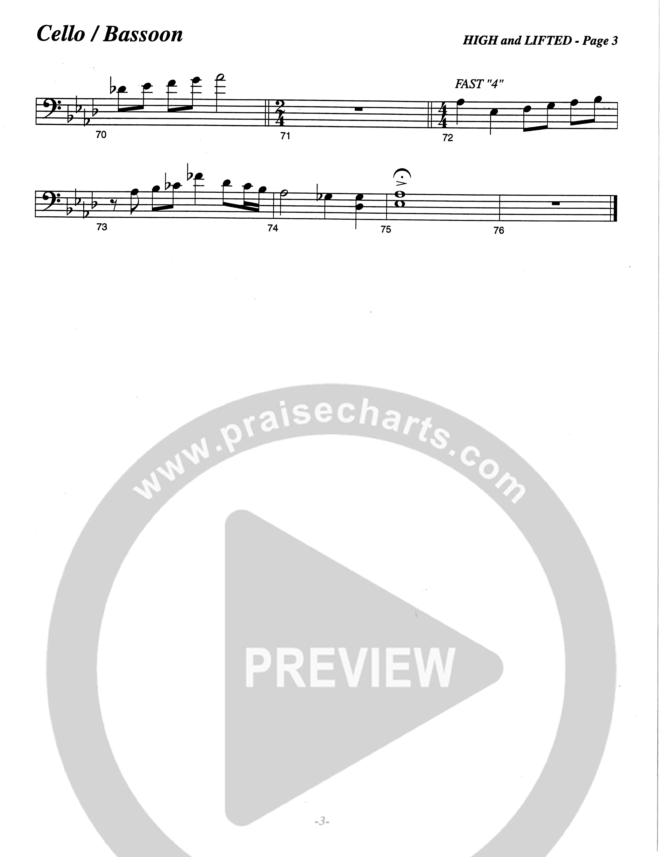 High And Lifted Up (Choral Anthem SATB) Bassoon (The Brooklyn Tabernacle Choir / Arr. Carol Cymbala)