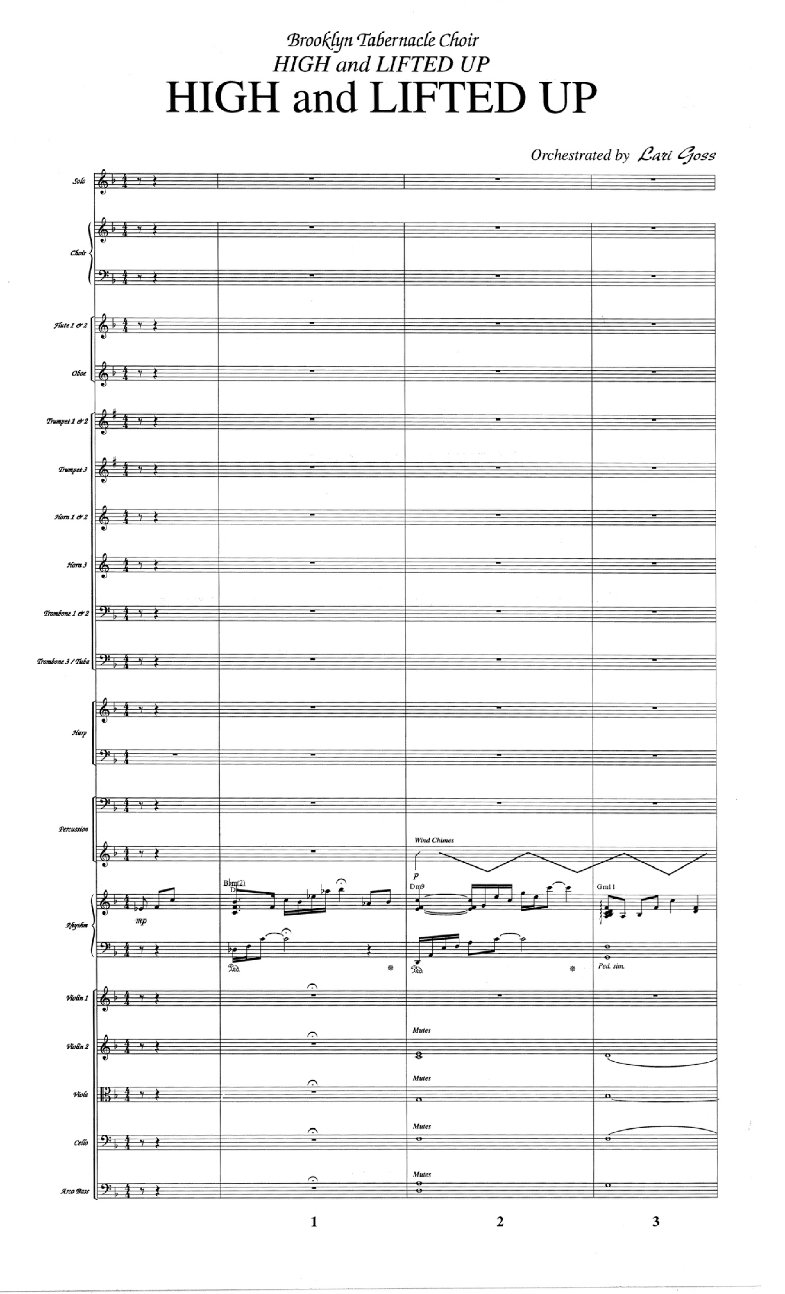High And Lifted Up (Choral Anthem SATB) Orchestration (The Brooklyn Tabernacle Choir / Arr. Carol Cymbala)