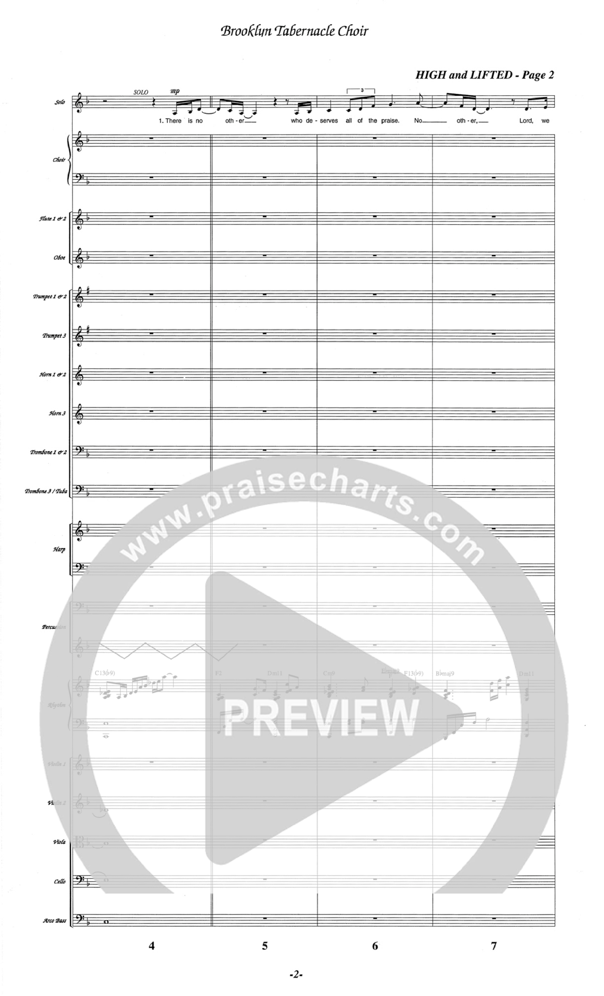 High And Lifted Up (Choral Anthem SATB) Orchestration (The Brooklyn Tabernacle Choir / Arr. Carol Cymbala)