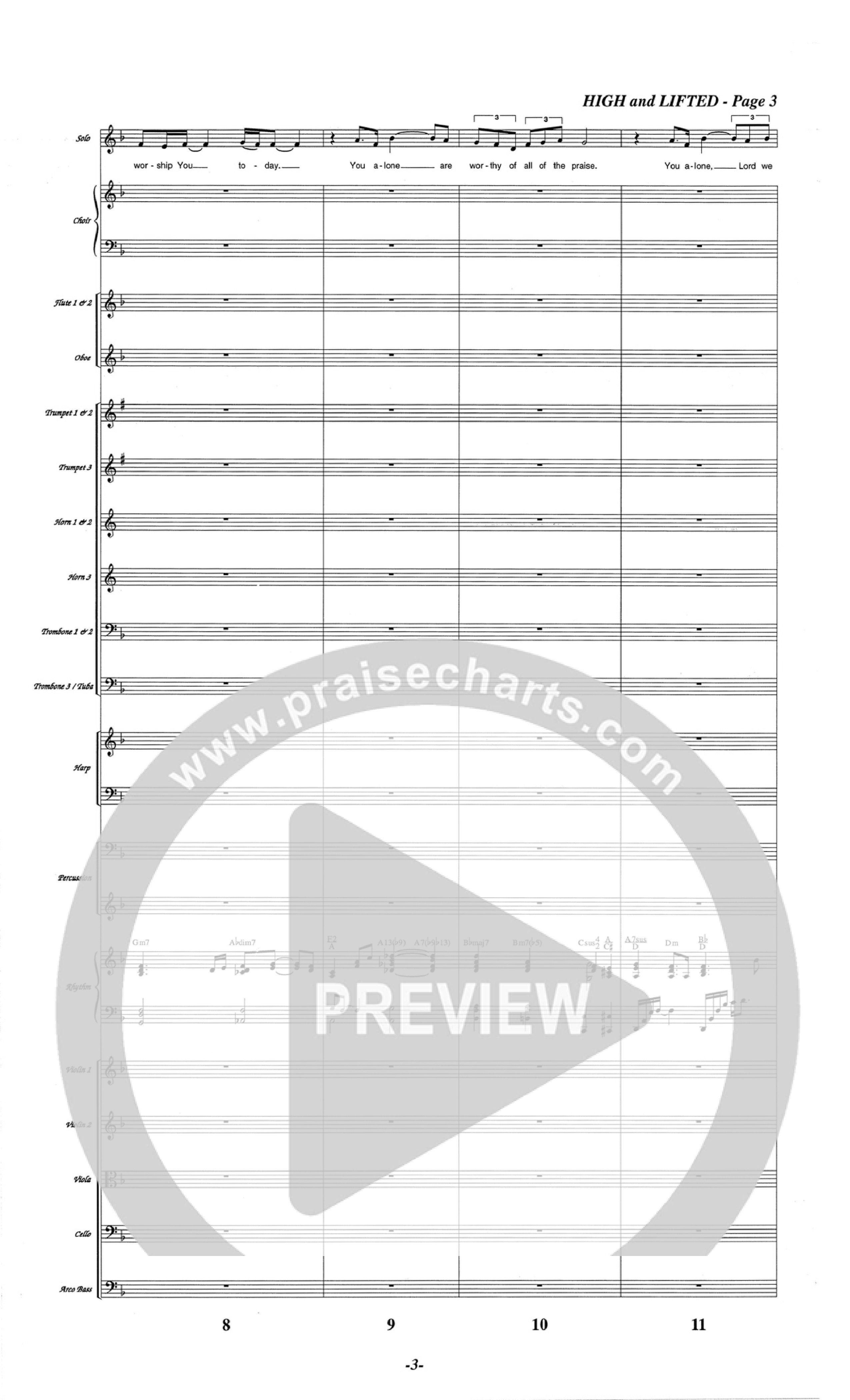 High And Lifted Up (Choral Anthem SATB) Orchestration (The Brooklyn Tabernacle Choir / Arr. Carol Cymbala)