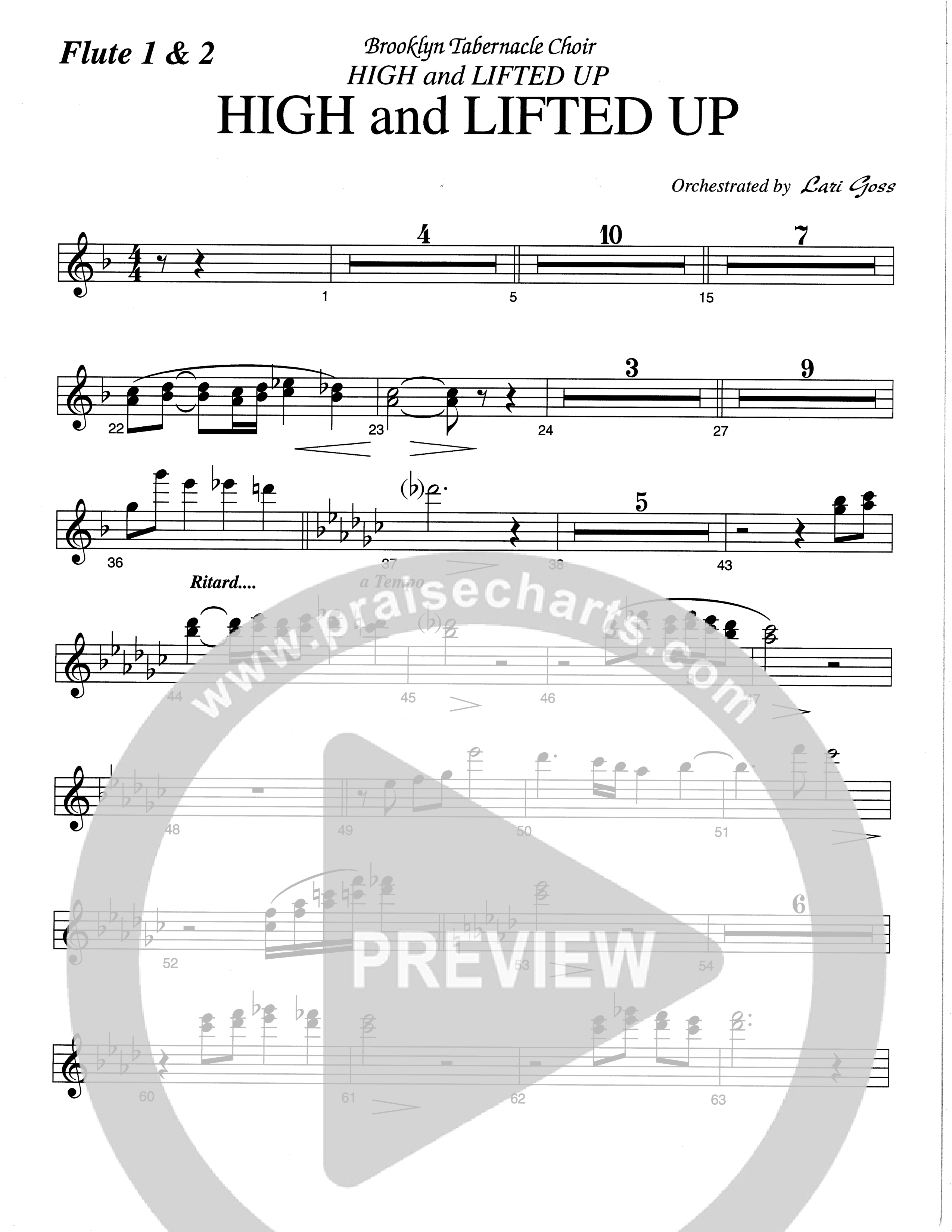 High And Lifted Up (Choral Anthem SATB) Flute 1/2 (The Brooklyn Tabernacle Choir / Arr. Carol Cymbala)