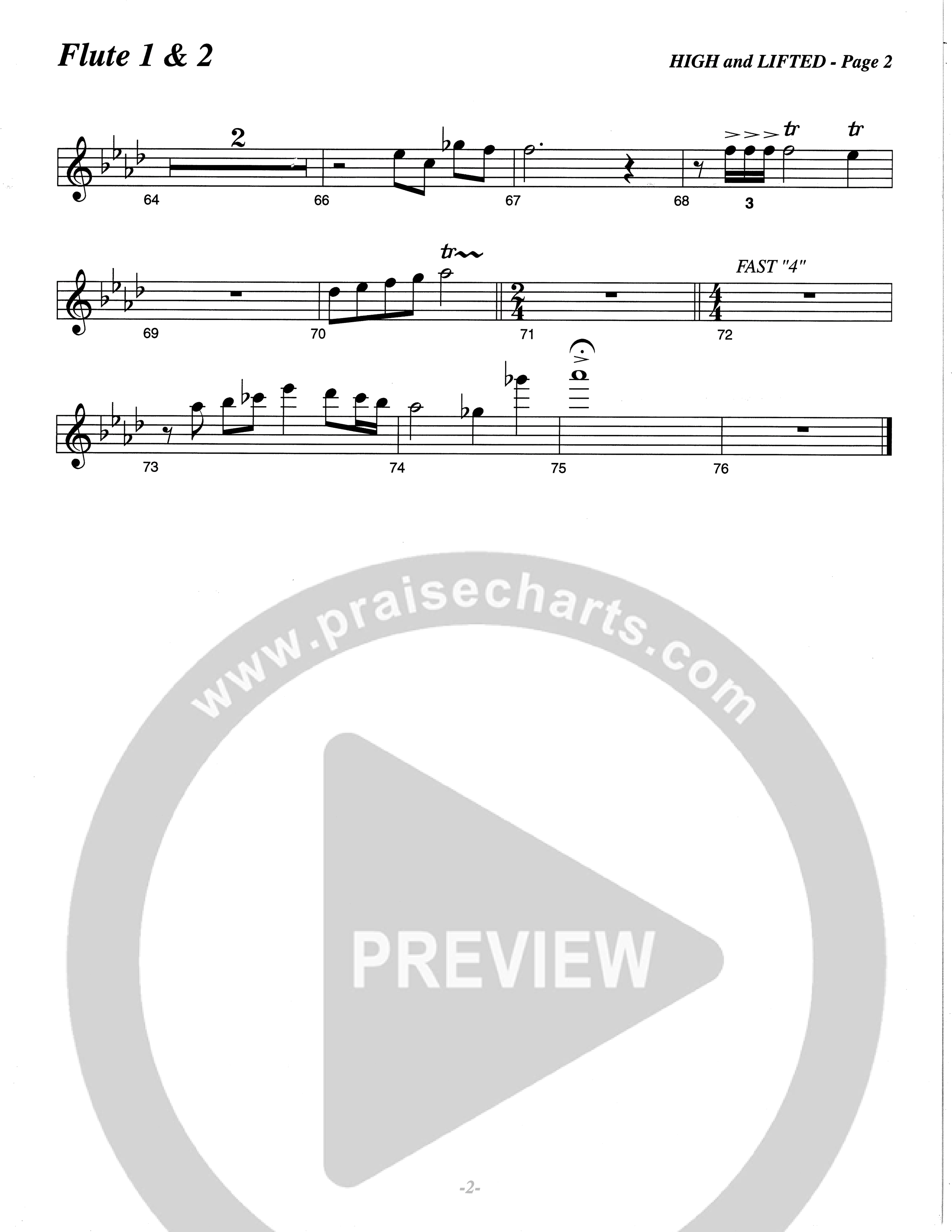 High And Lifted Up (Choral Anthem SATB) Flute 1/2 (The Brooklyn Tabernacle Choir / Arr. Carol Cymbala)