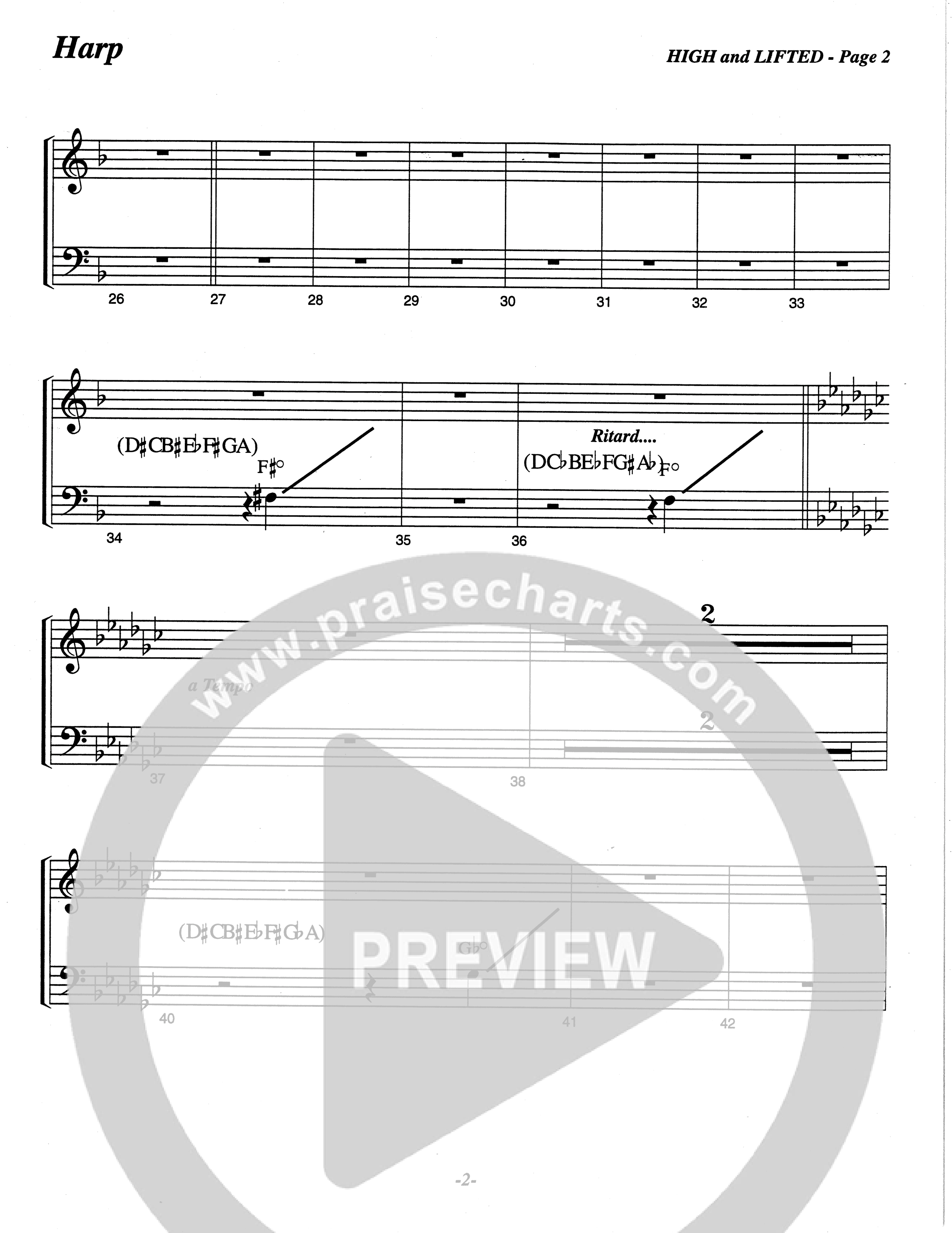 High And Lifted Up (Choral Anthem SATB) Harp (The Brooklyn Tabernacle Choir / Arr. Carol Cymbala)
