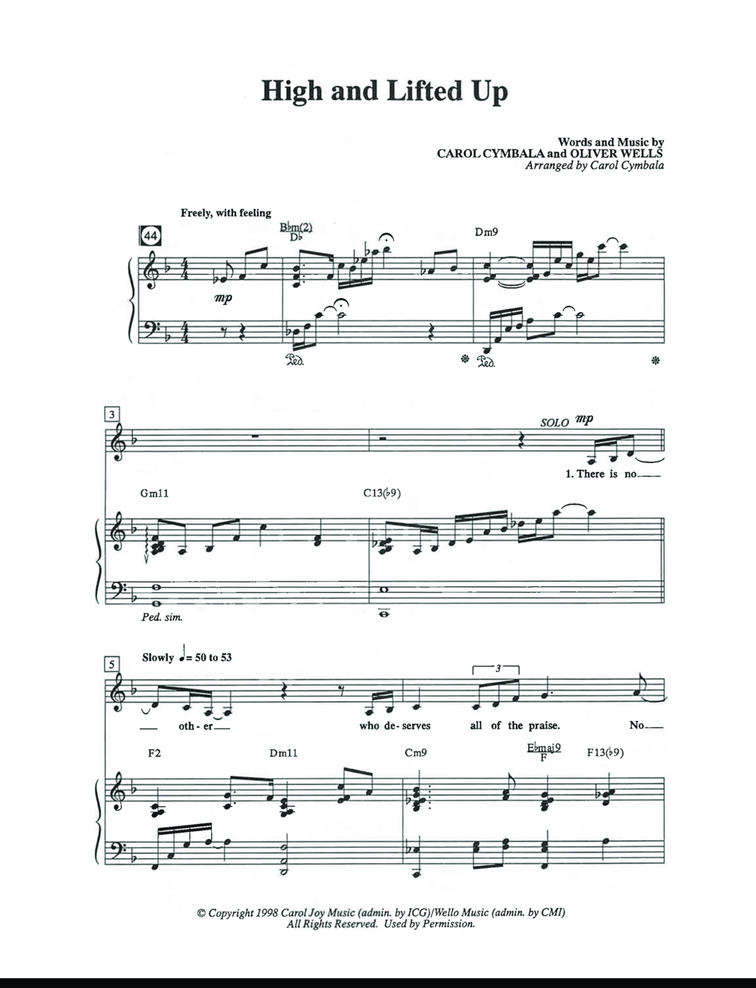 High And Lifted Up (Choral Anthem SATB) Octavo (SATB & Pno) (The Brooklyn Tabernacle Choir / Arr. Carol Cymbala)