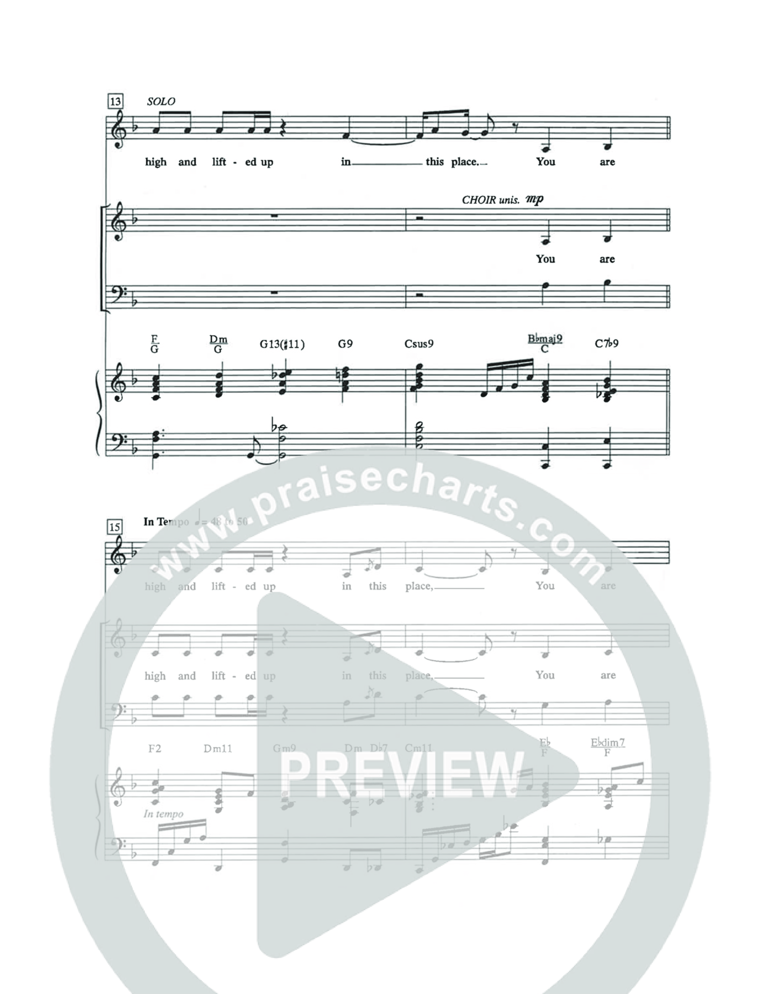 High And Lifted Up (Choral Anthem SATB) Octavo (SATB & Pno) (The Brooklyn Tabernacle Choir / Arr. Carol Cymbala)