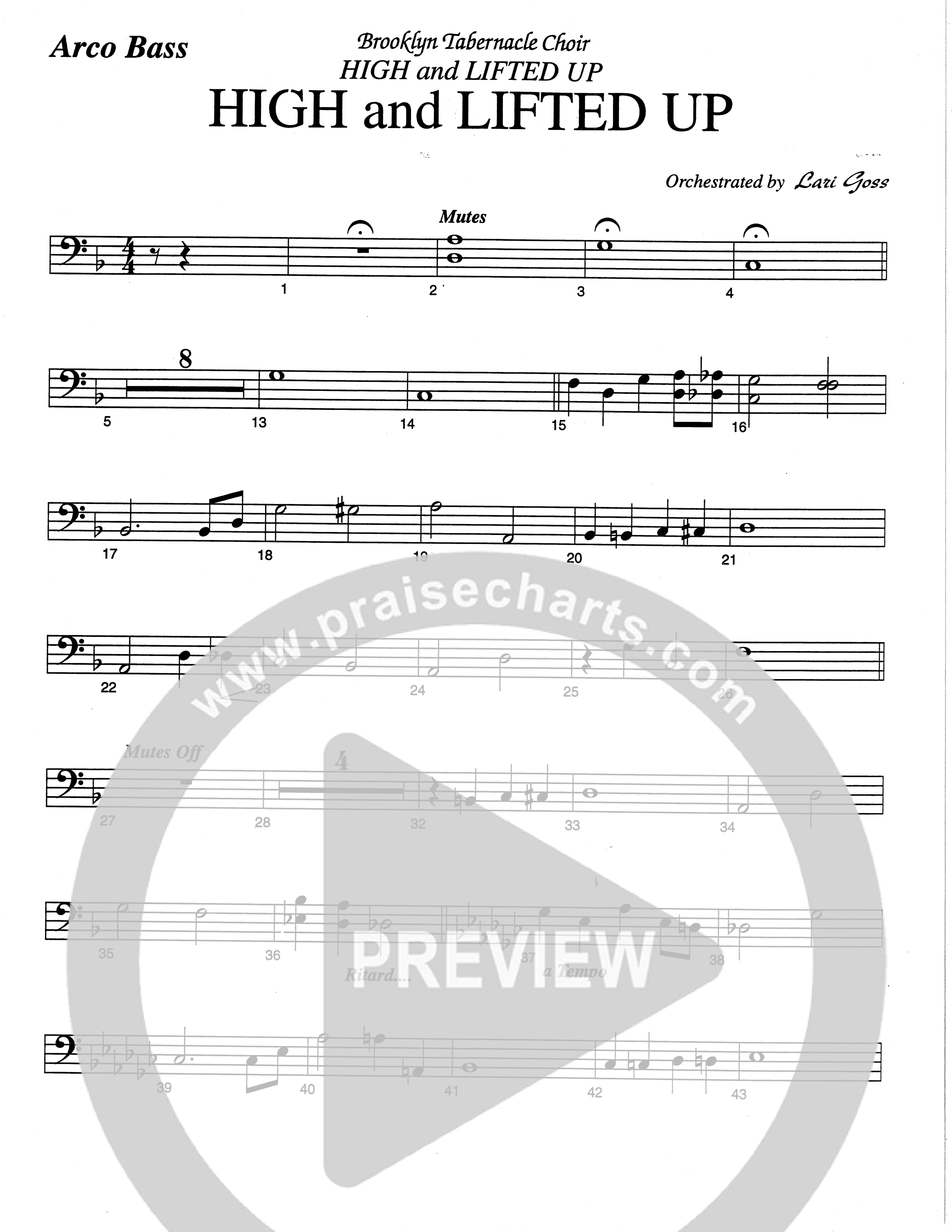High And Lifted Up (Choral Anthem SATB) String Bass (The Brooklyn Tabernacle Choir / Arr. Carol Cymbala)