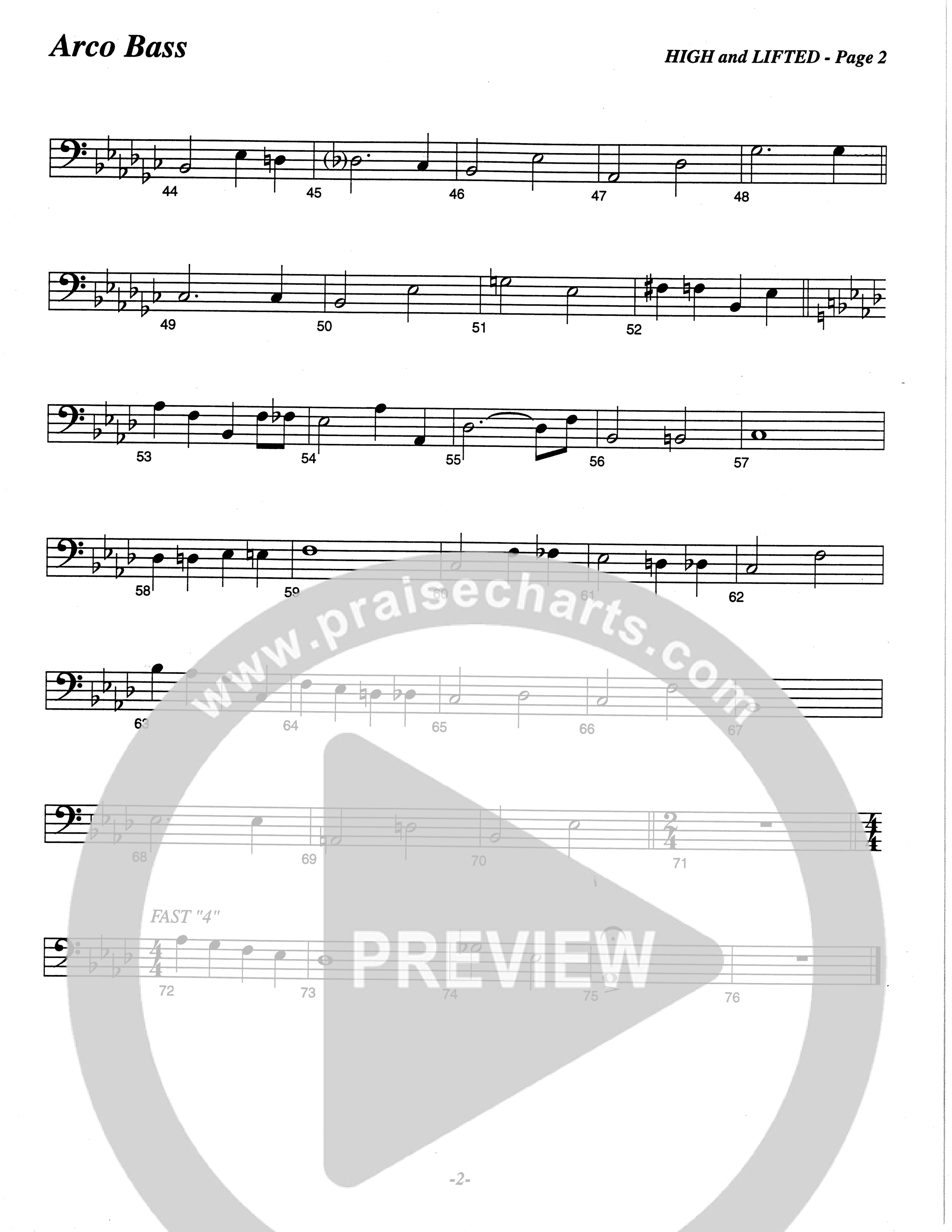 High And Lifted Up (Choral Anthem SATB) String Bass (The Brooklyn Tabernacle Choir / Arr. Carol Cymbala)