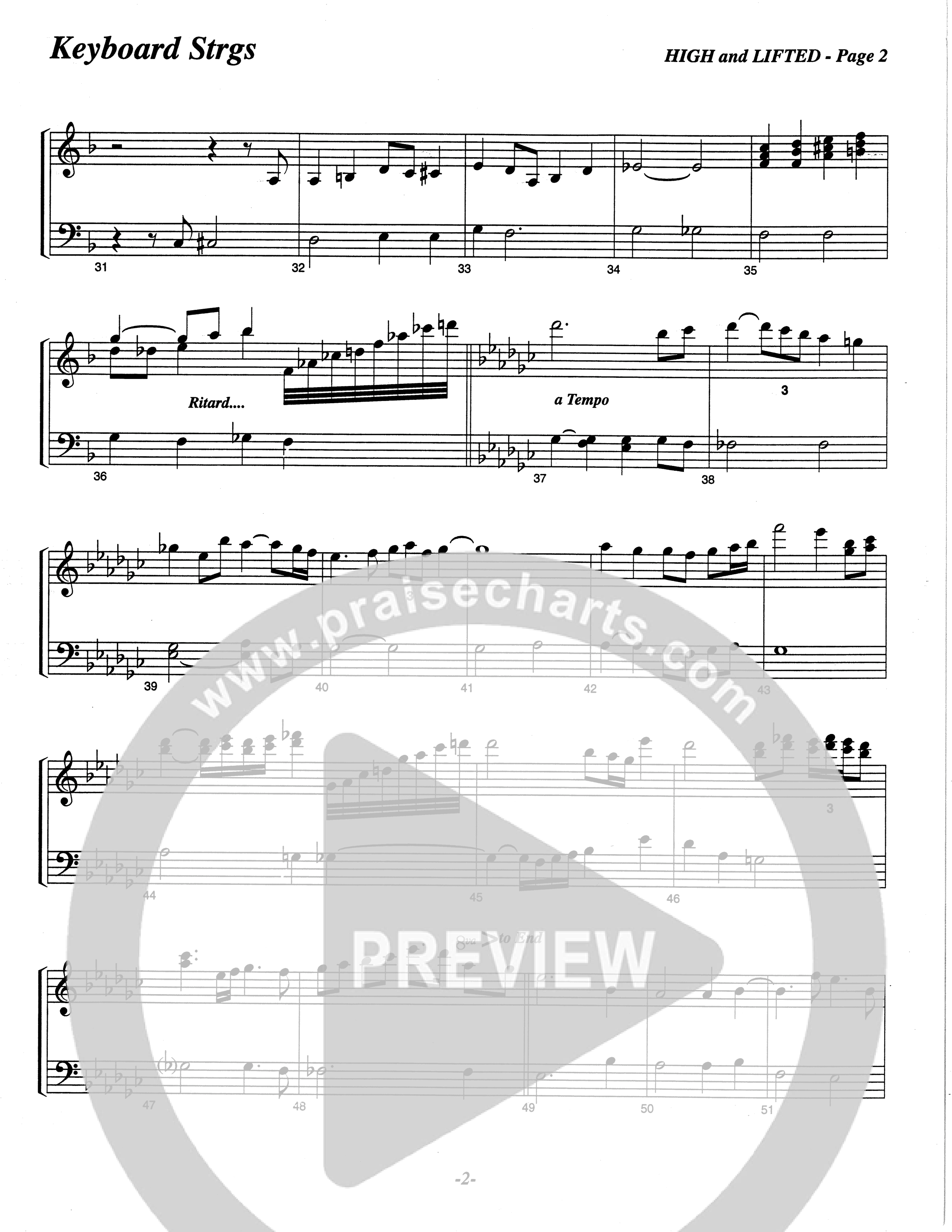 High And Lifted Up (Choral Anthem SATB) String Reduction (The Brooklyn Tabernacle Choir / Arr. Carol Cymbala)