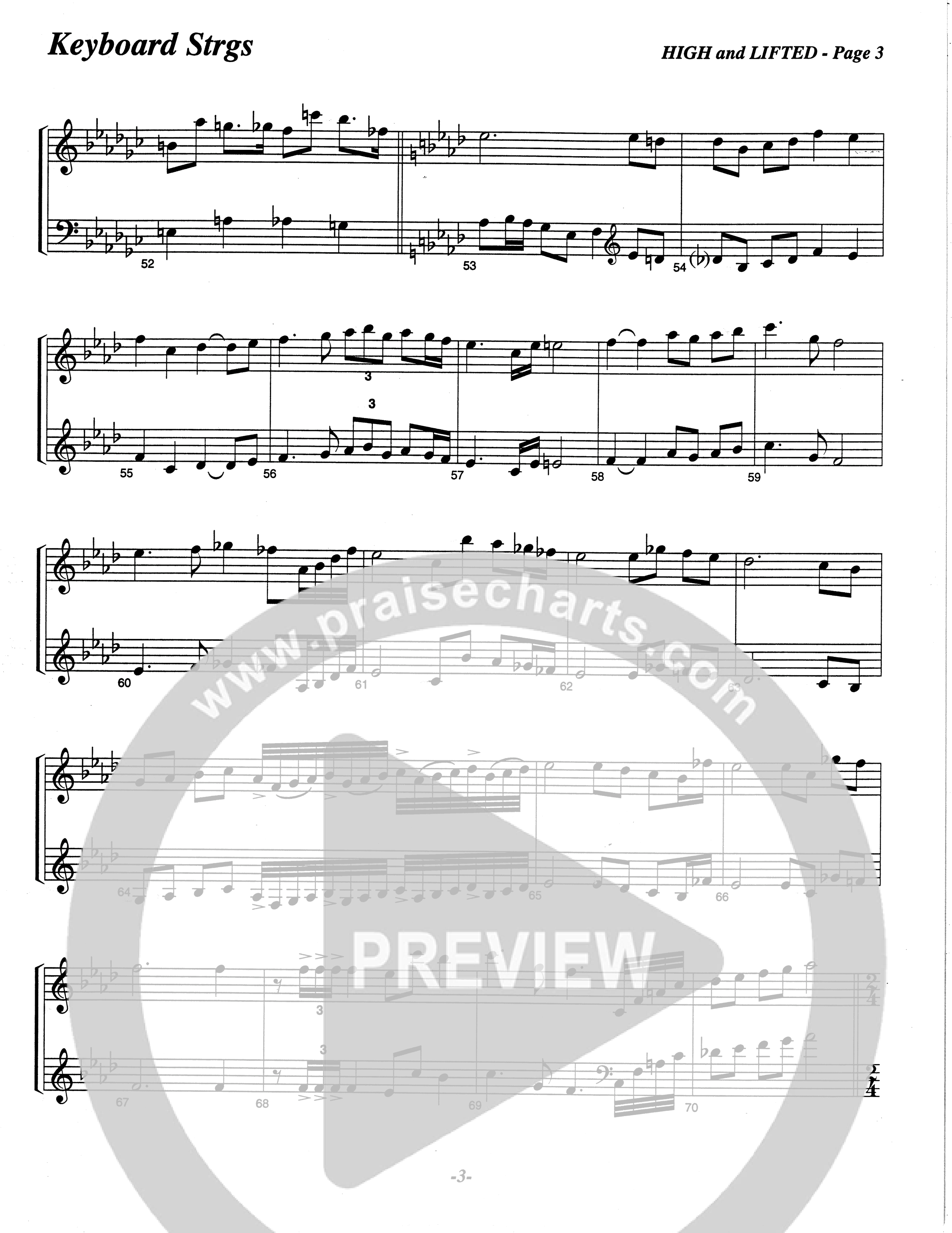 High And Lifted Up (Choral Anthem SATB) String Reduction (The Brooklyn Tabernacle Choir / Arr. Carol Cymbala)
