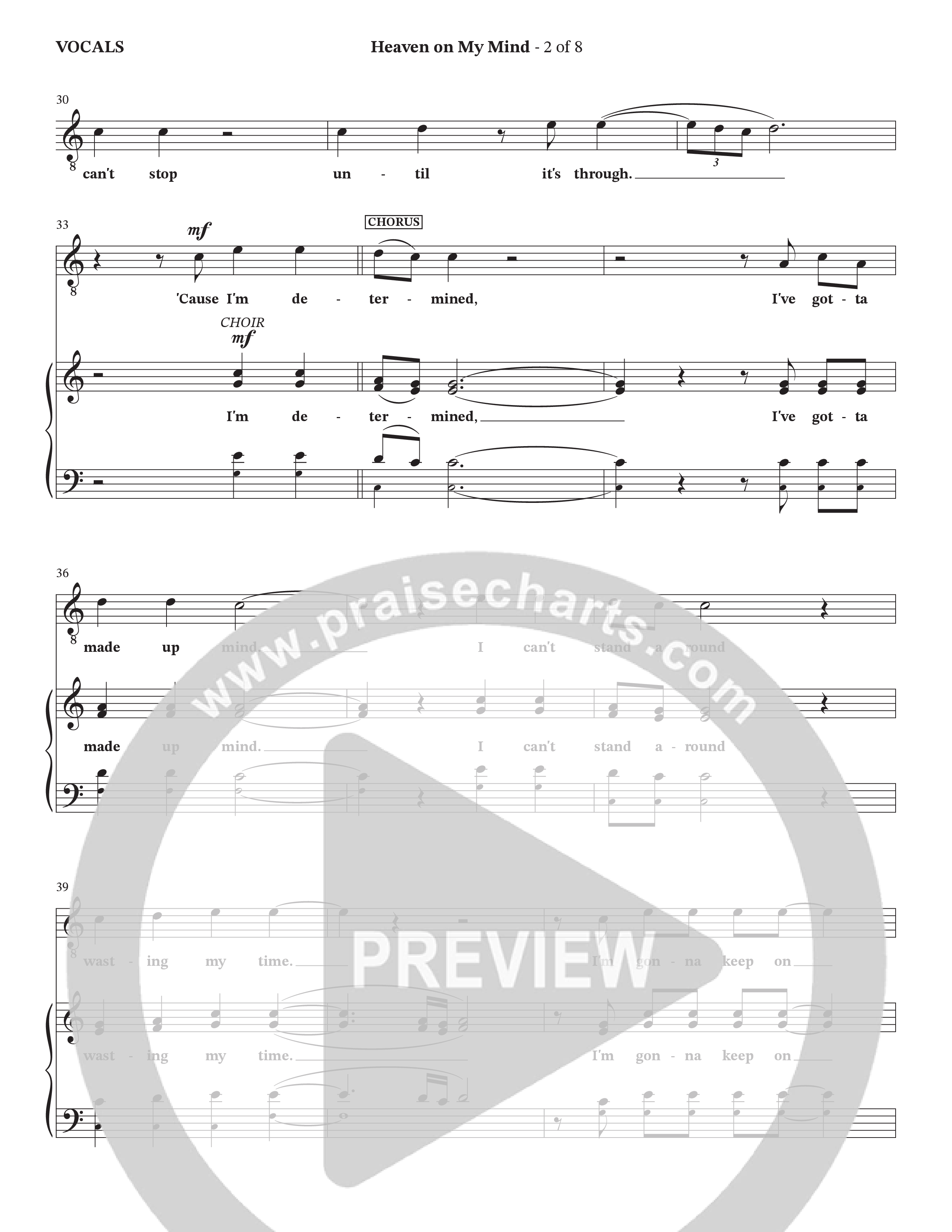 Heaven On My Mind (Choral Anthem SATB) Choir Sheet (SATB) (The Brooklyn Tabernacle Choir / Arr. Carol Cymbala / Orch. Lari Goss)