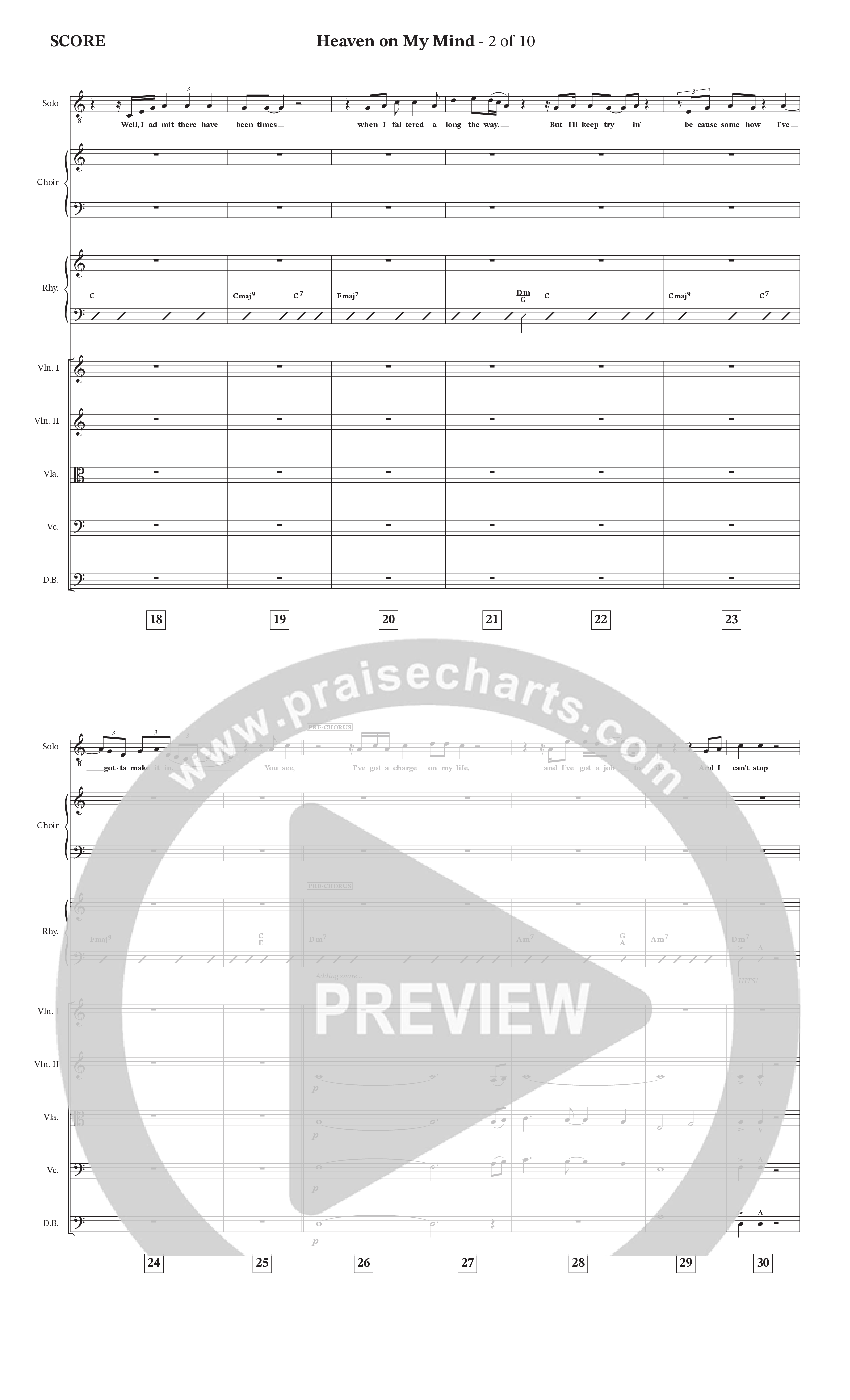 Heaven On My Mind (Choral Anthem SATB) String Ensemble (The Brooklyn Tabernacle Choir / Arr. Carol Cymbala / Orch. Lari Goss)