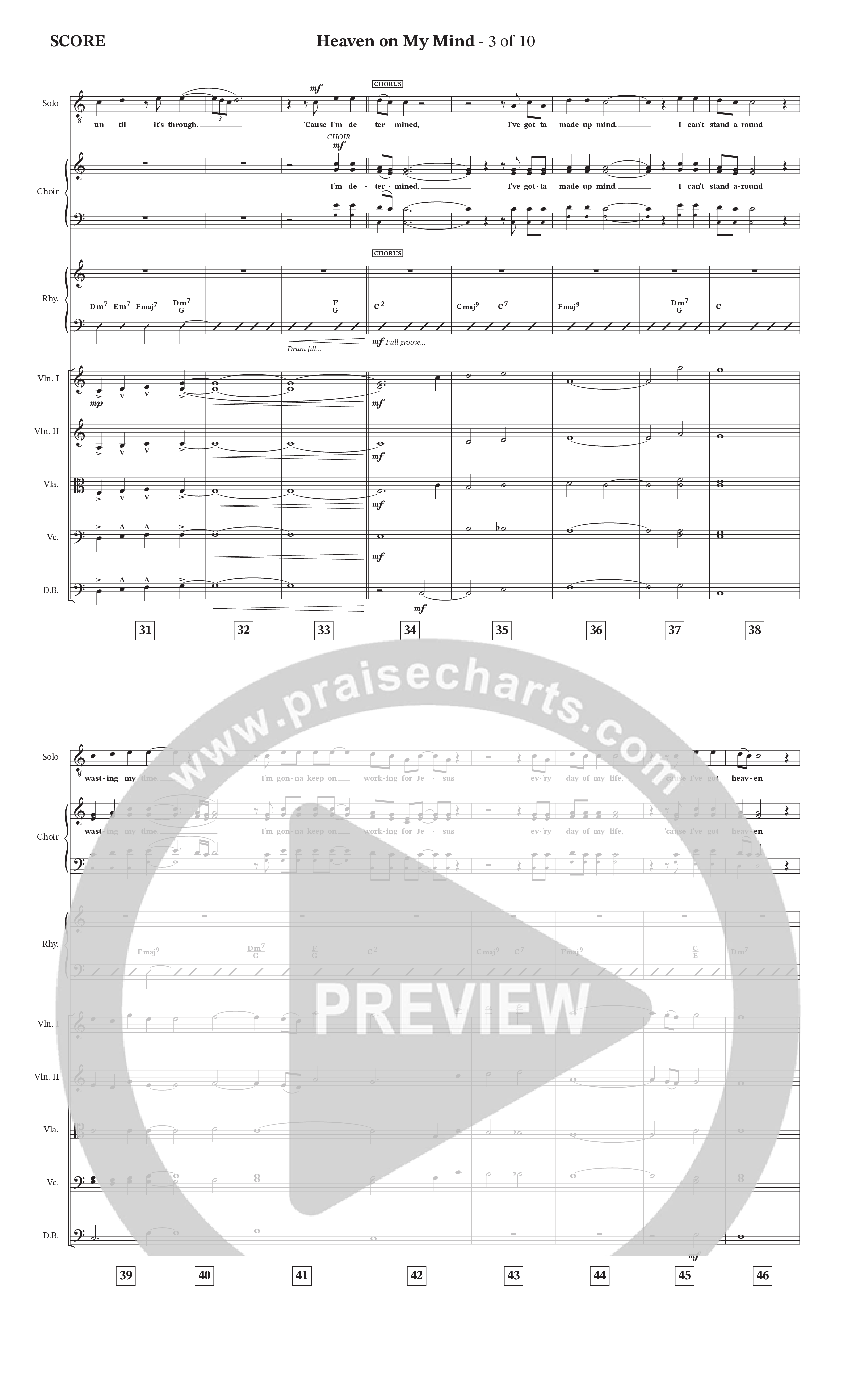 Heaven On My Mind (Choral Anthem SATB) String Ensemble (The Brooklyn Tabernacle Choir / Arr. Carol Cymbala / Orch. Lari Goss)