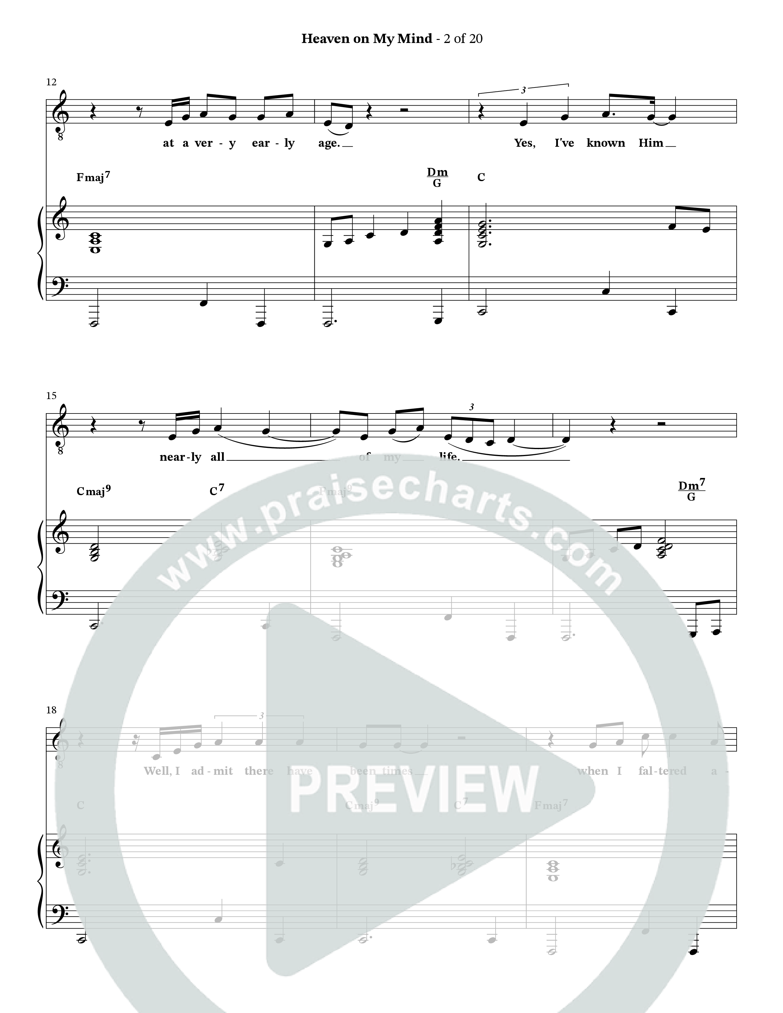 Heaven On My Mind (Choral Anthem SATB) Anthem (SATB/Piano) (The Brooklyn Tabernacle Choir / Arr. Carol Cymbala / Orch. Lari Goss)