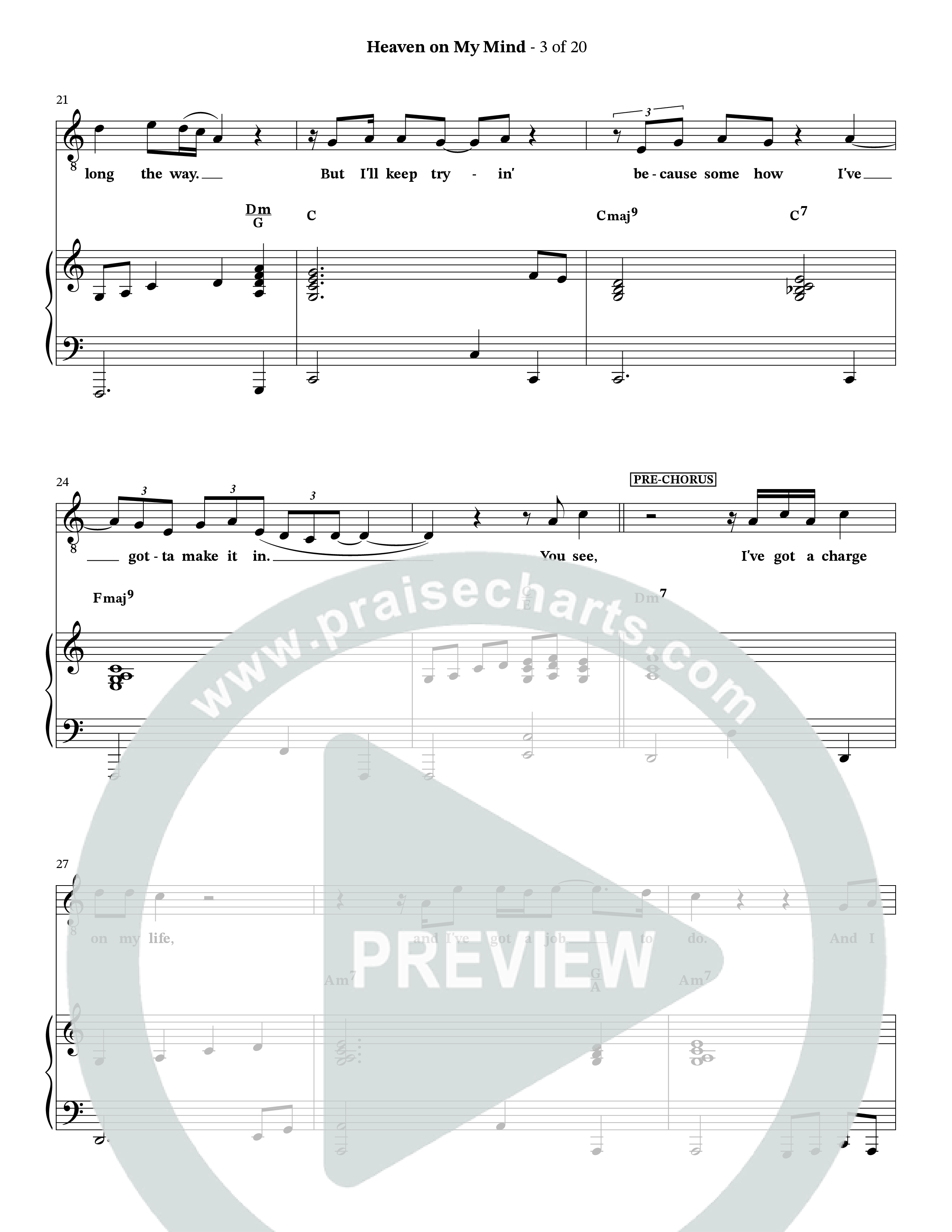 Heaven On My Mind (Choral Anthem SATB) Anthem (SATB/Piano) (The Brooklyn Tabernacle Choir / Arr. Carol Cymbala / Orch. Lari Goss)