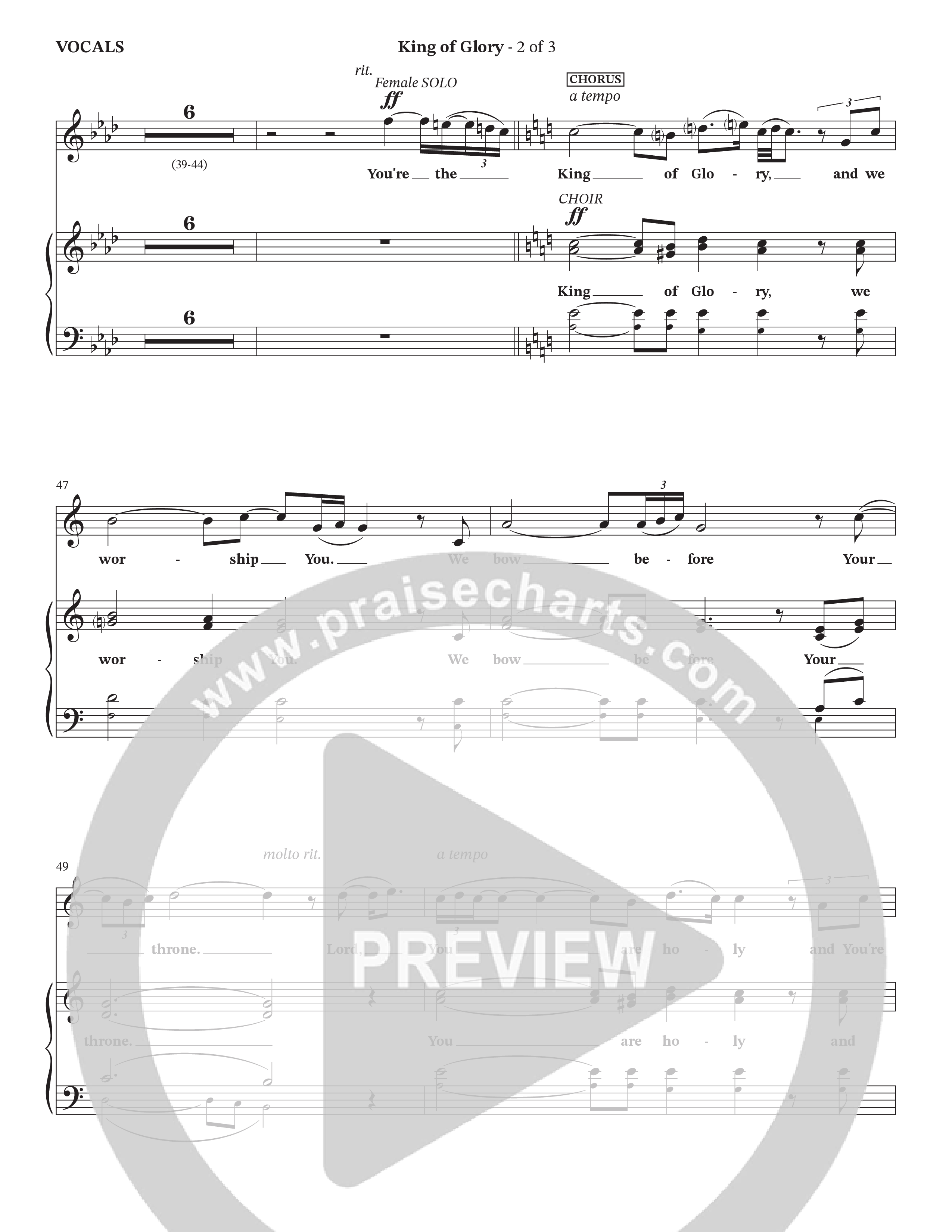King Of Glory (Choral Anthem SATB) Choir Sheet (SATB) (The Brooklyn Tabernacle Choir / Arr. Carol Cymbala / Orch. Lari Goss)